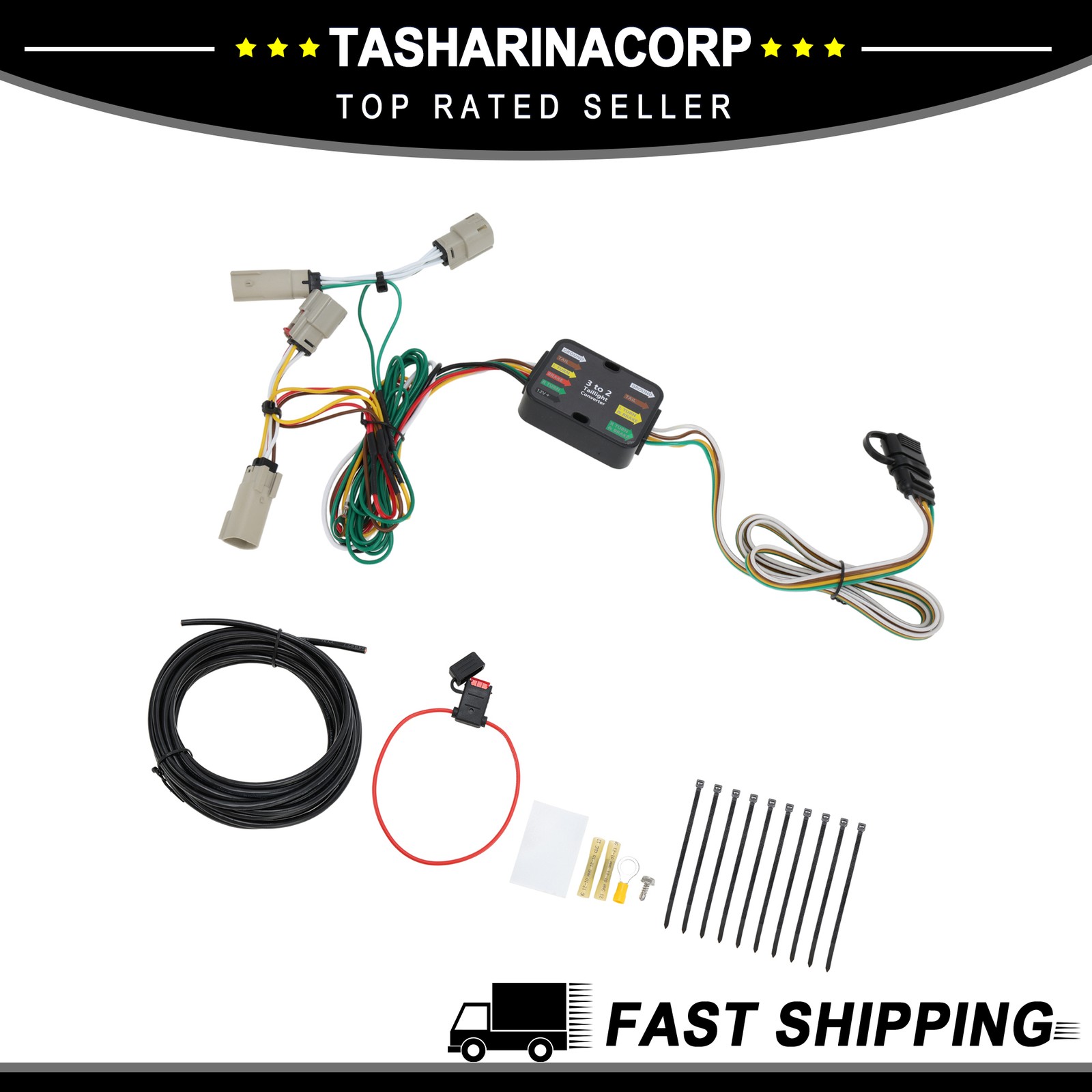 1 Set 4 Pin Trailer Wiring Harness No.56436 Fit for Ford Edge SE 2019-2024 1 Set 4 Pin Trailer Wiring Harness No.56436 Fit for Ford Edge SE 2019-2024