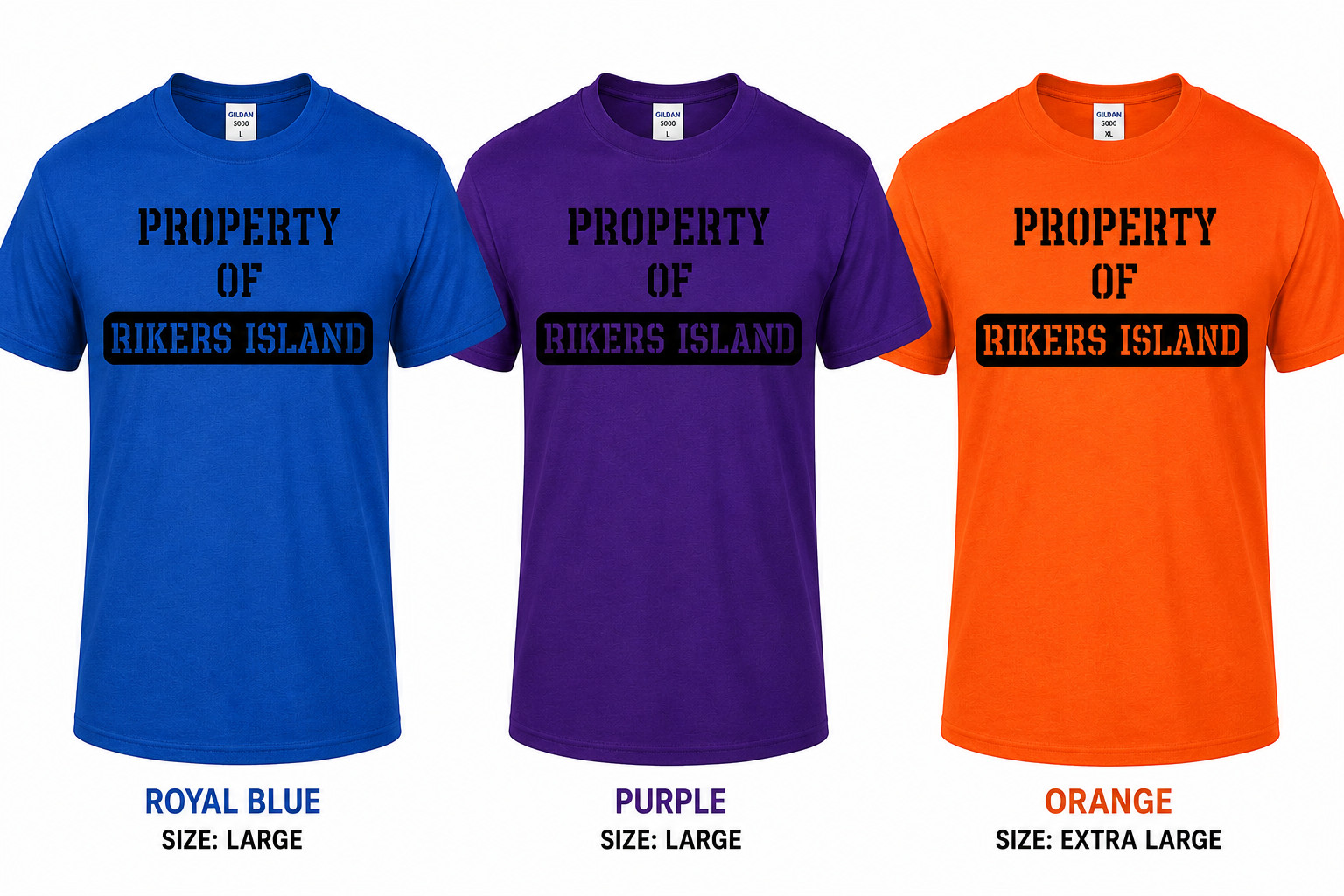 Property of Rikers Island T-Shirt Prison Style Graphic Tee Gift S-5XL