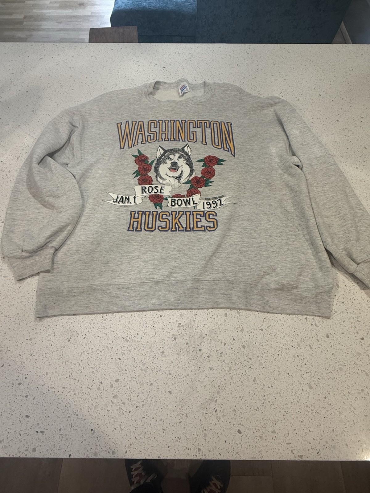JERZEES Washington Huskies Rose Bowl 1992 Gray Crewneck Sweatshirt XXL
