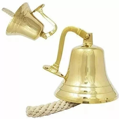 Antique Brass Ship Bell 4 Inch Nautical Wall Decor Hanging Door Bell Maritime