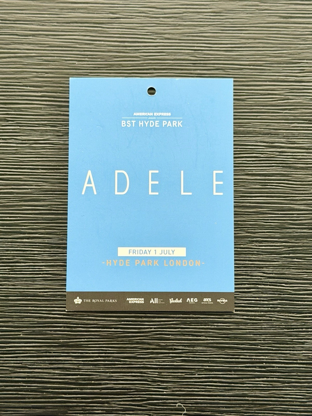 Adele BST Hyde Park London 2022 VIP Laminate Pass July 1 Concert RARE