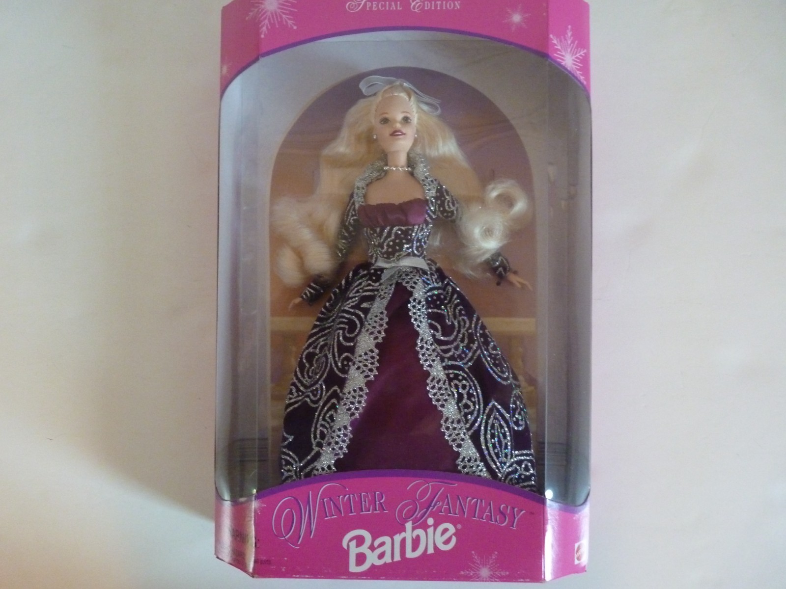 1996 Winter Fantasy Barbie Blonde Doll Dark Dress Special Edition - MIB  NRFB 