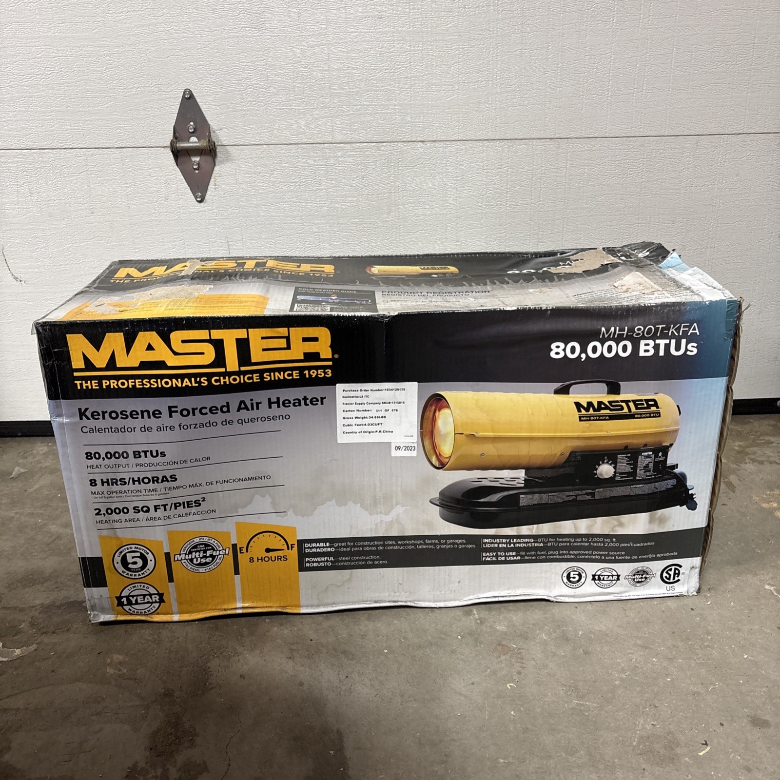 MASTER MH-80,000 BTU Forced Air Heater Prtbl multi fuel MASTER MH-80,000 BTU Forced Air Heater Prtbl multi fuel