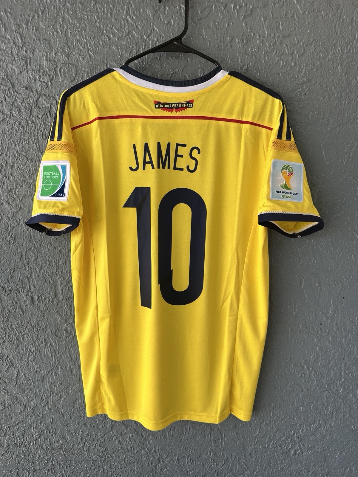 Colombia James Soccer Jersey 2014 Yellow Size M