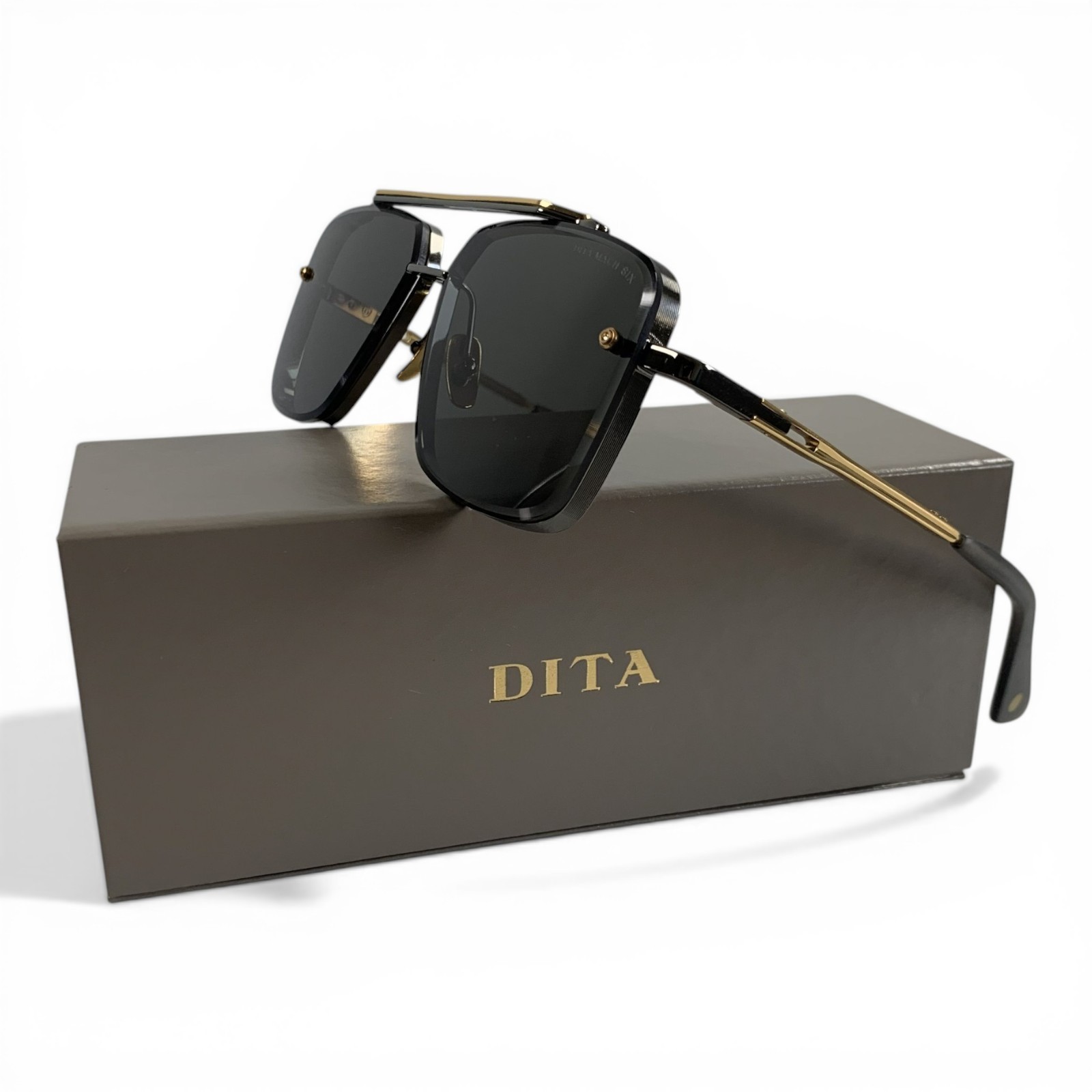 DITA DTS121-62-01 Mach Six Sunglasses Gold & Black Luxury Eyewear | Pre-Owned |