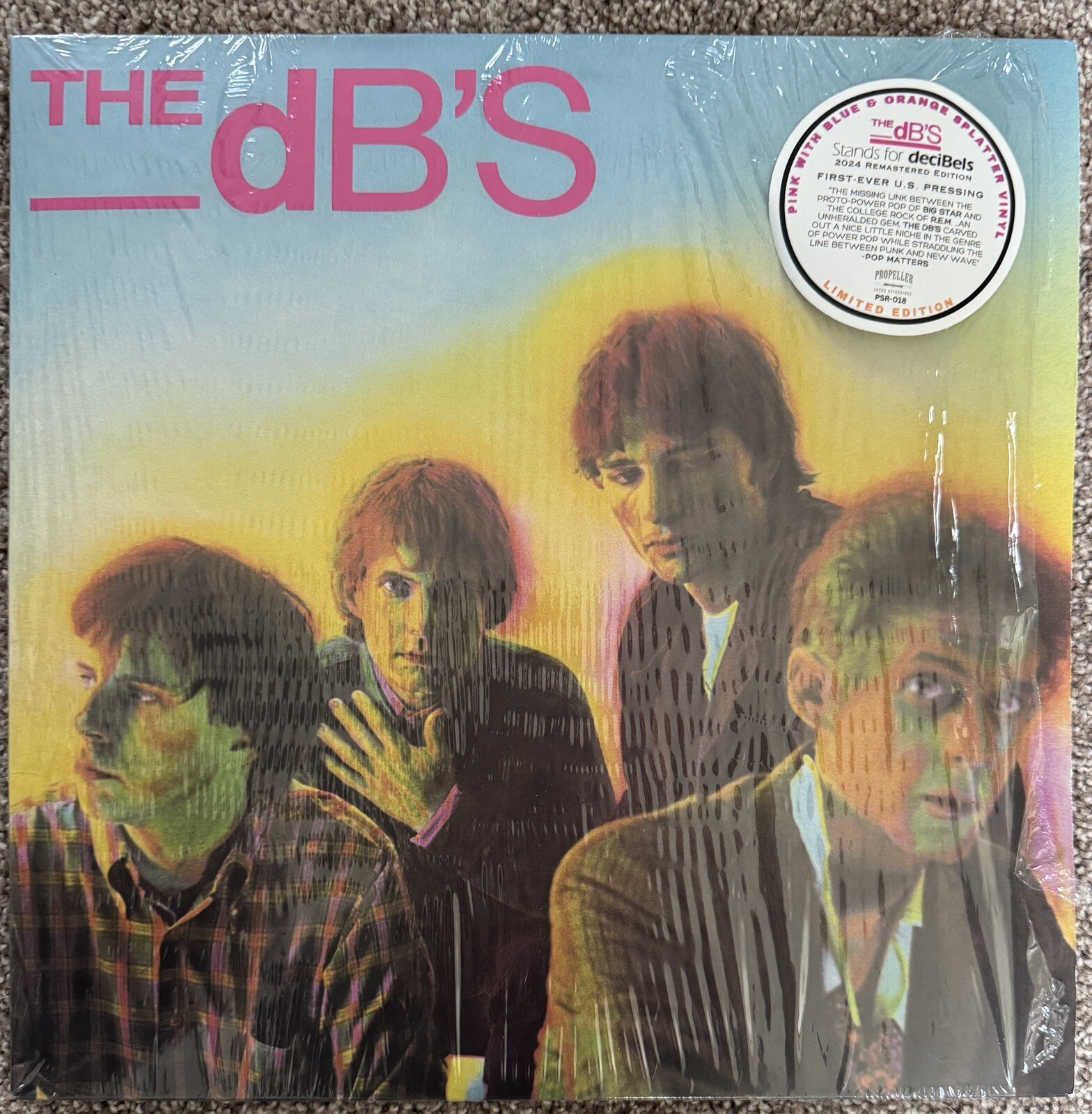 THE dB's STANDS FOR DECIBELS. SEALED ONLY 300 MADE PINK WITH BLUE AND ORANGE