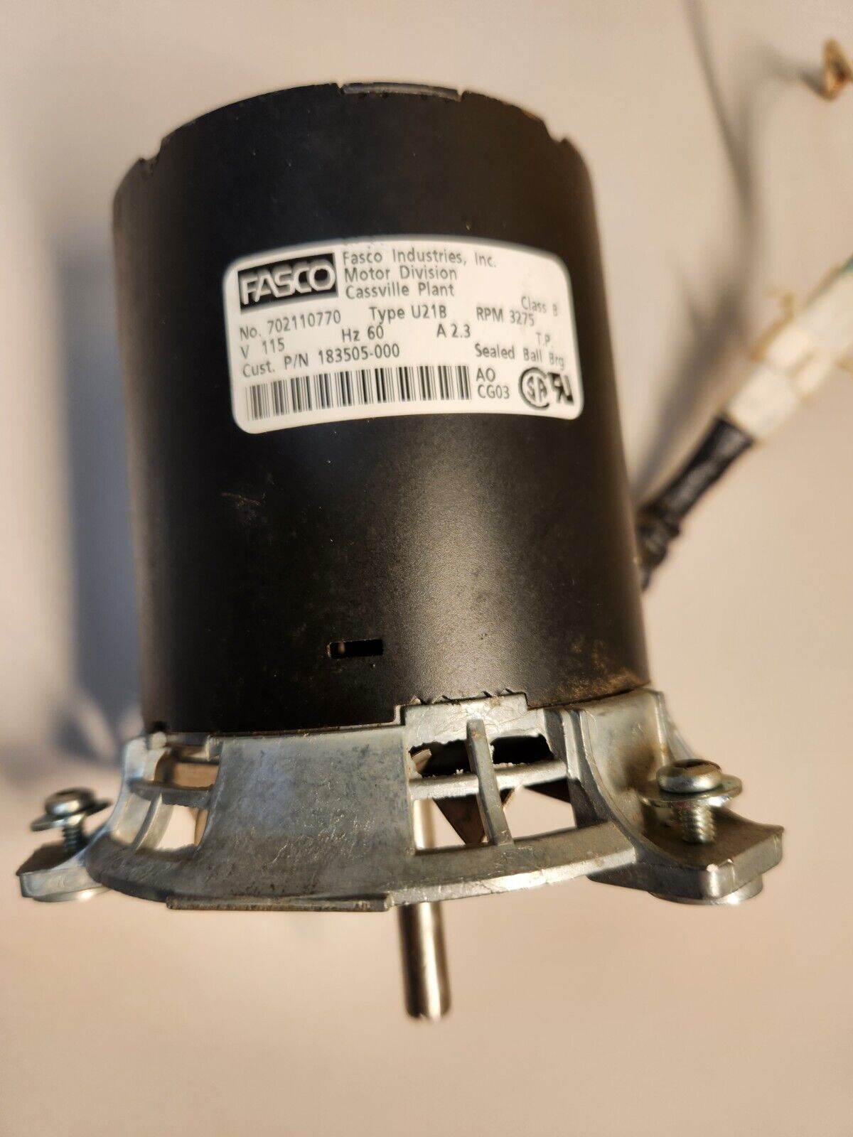 FASCO MOTOR 702110770 fits Bradford White 239-42133-00 Water Heater Inducer Fan+