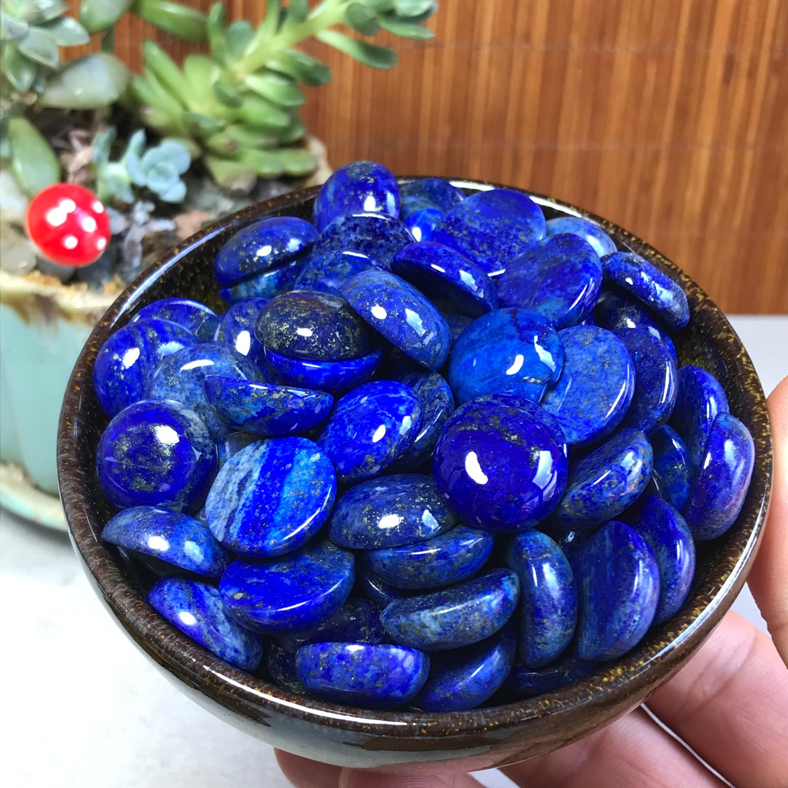 1000g Natural Lapis Lazuli Round Flat Cabochon Gemstone for Jewelry Making