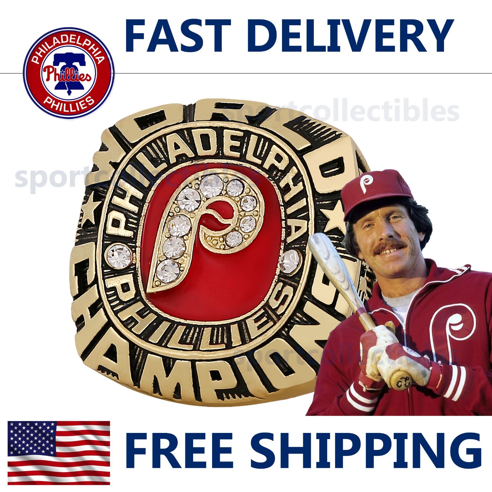 1980 Philadelphia Phillies World Series Ring - SCHMIDT #20 - Fan Gift - Replica