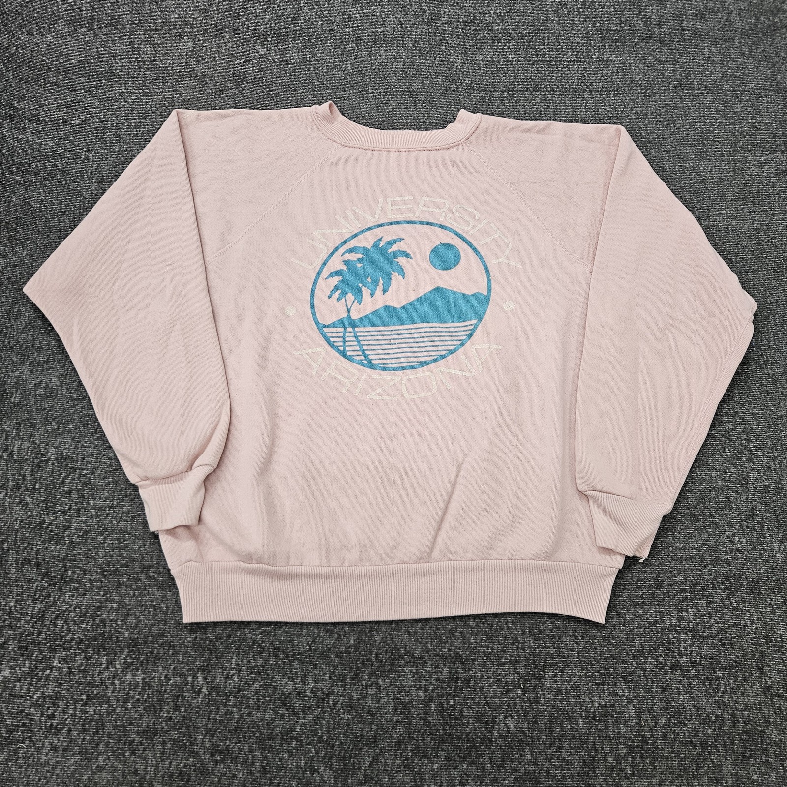 Vintage University Of Arizona Sweatshirt Mens Medium Pink 60s 70s Crewneck