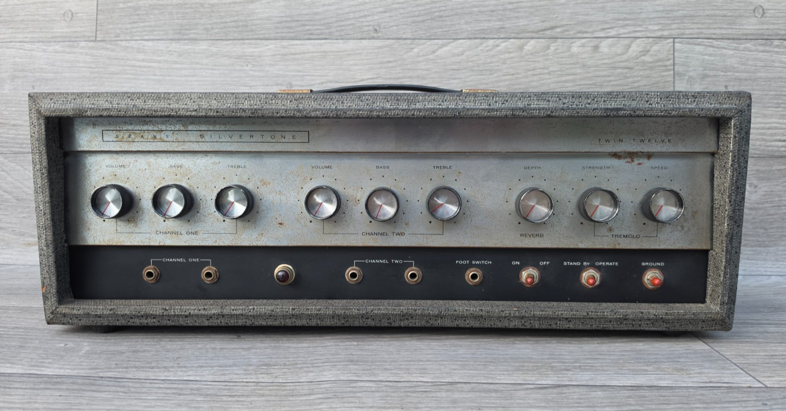 Vintage 1960s Silvertone 1484 Twin Twelve Tube Amplifier Head - Functional / Saf