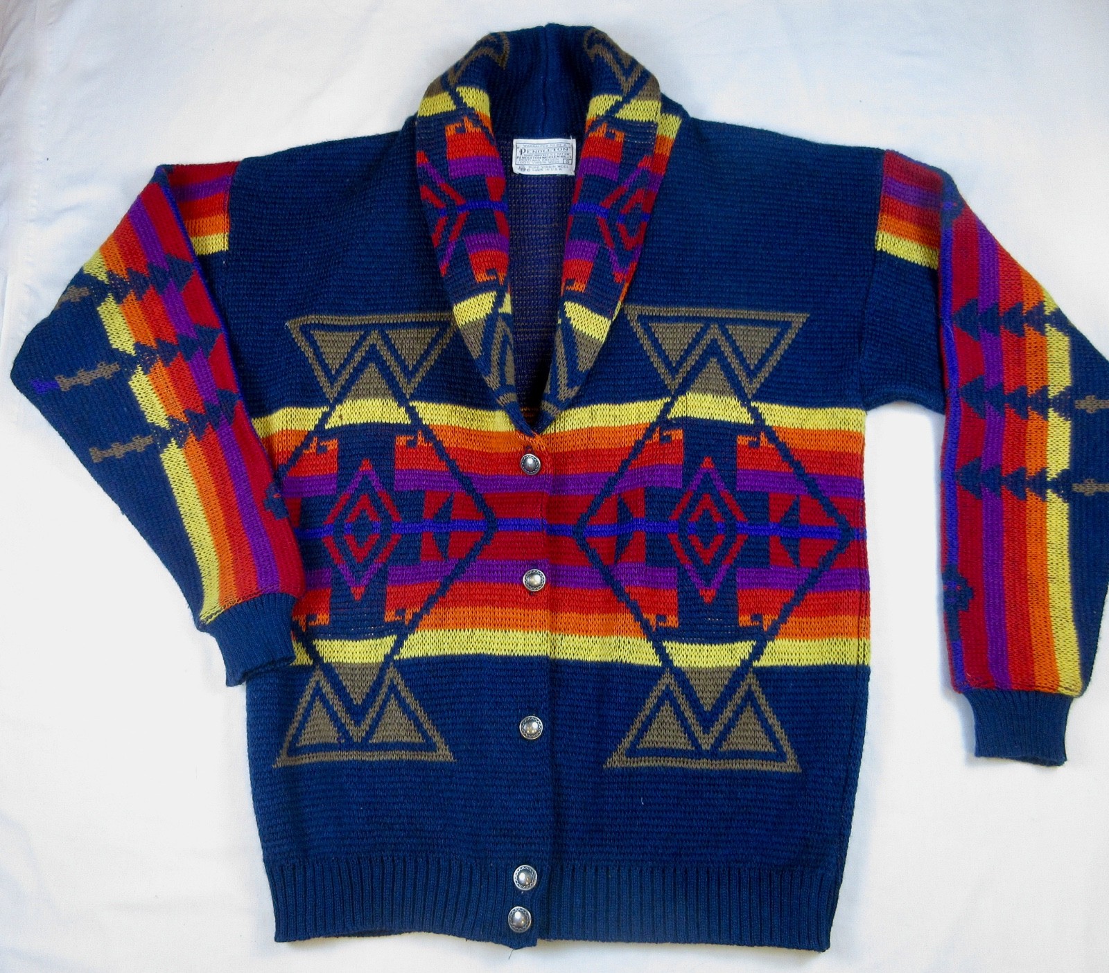 Vintage Women\'s Sweater Cardigan Pendleton Oregon, Wool, Native American Western