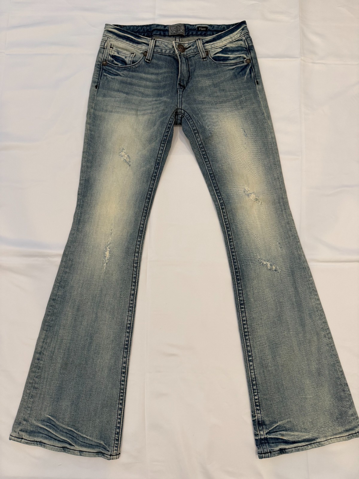 Rerock for Express Flare Jeans Size 2 NWT Embellished Rhinestone Y2K Rerock for Express Flare Jeans Size 2 NWT Embellished Rhinestone Y2K