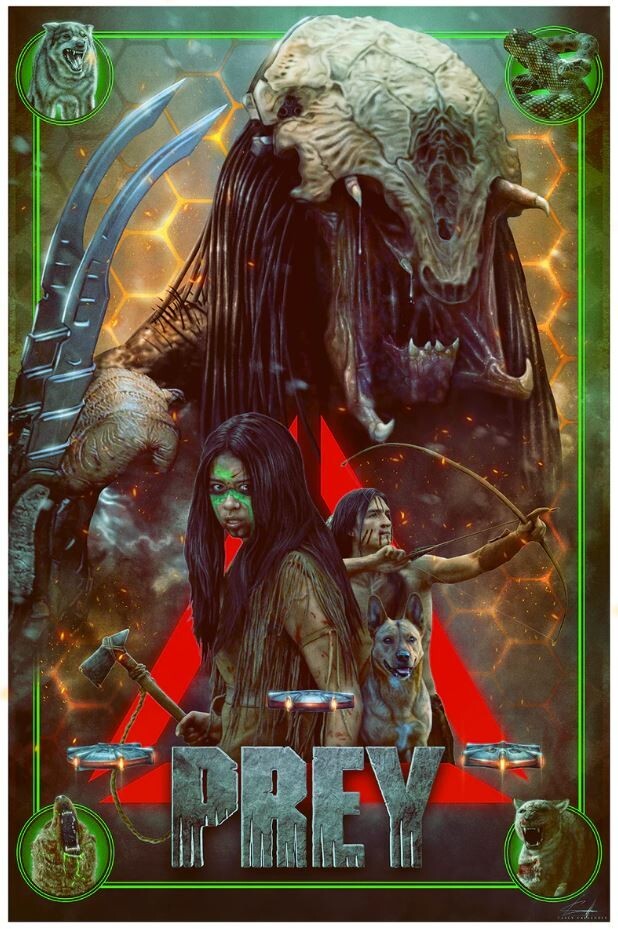 NYCC 2022 PREY Predator Naru Taabe Feral Green Variant Poster Print 16x24 Mondo