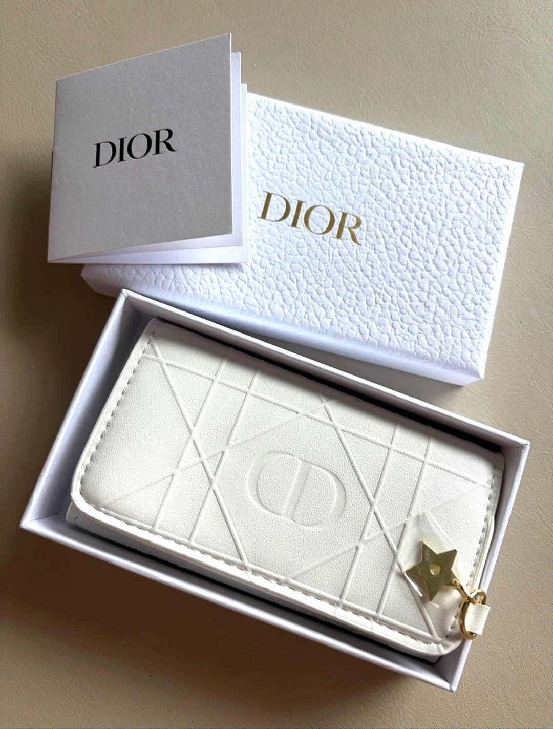 Dior White Cannage Jewelry Case CD Logo-VIP Limited Travel Pouch NEW