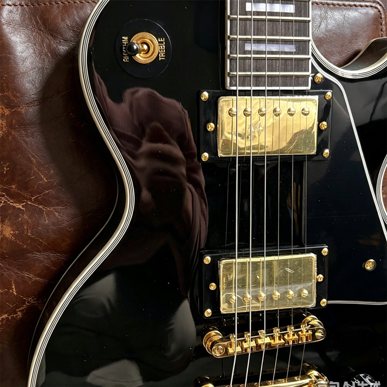 US Warehouse Custom LP Black Beauty Electric Guitar Gold Parts 22 Frets