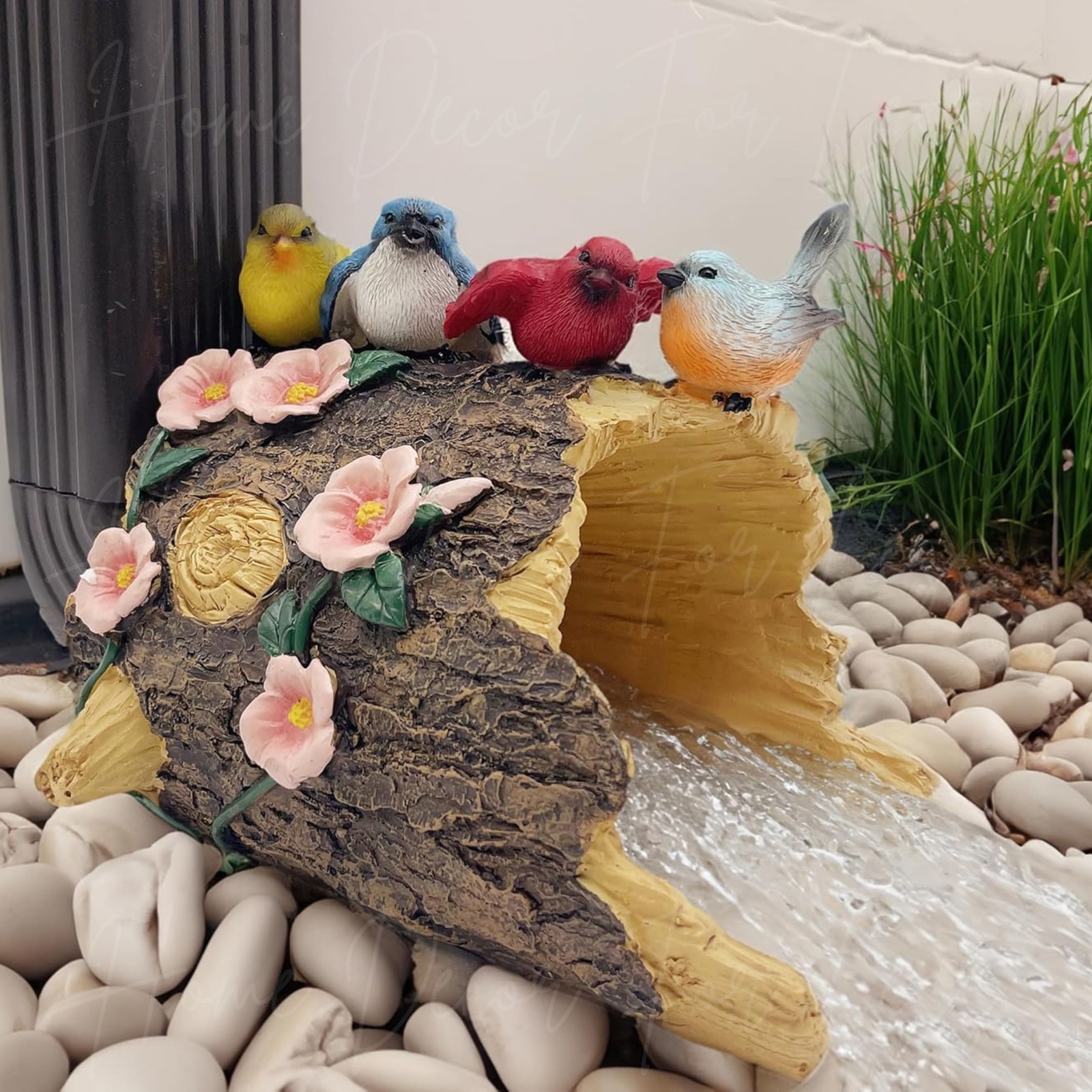 Colorful Songbirds Downspout Cover Extension Statue Garden Rain Gutter Sculpture