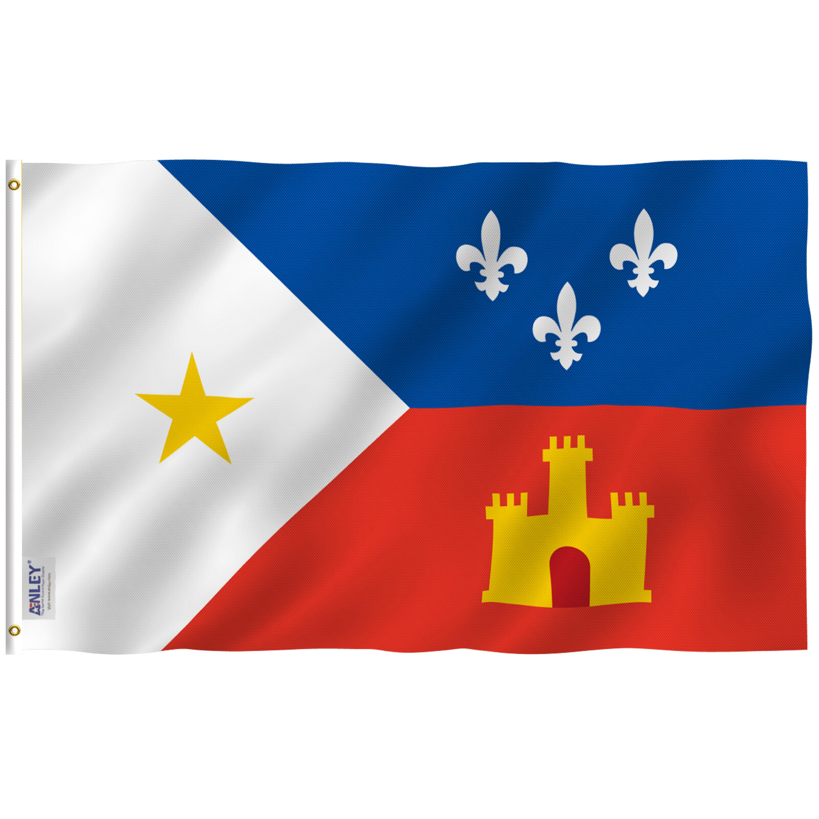 Anley Fly Breeze 3x5 Foot Ethnic Acadian Flag - Cajun Acadiana Flags Polyester Anley Fly Breeze 3x5 Foot Ethnic Acadian Flag - Cajun Acadiana Flags Polyester