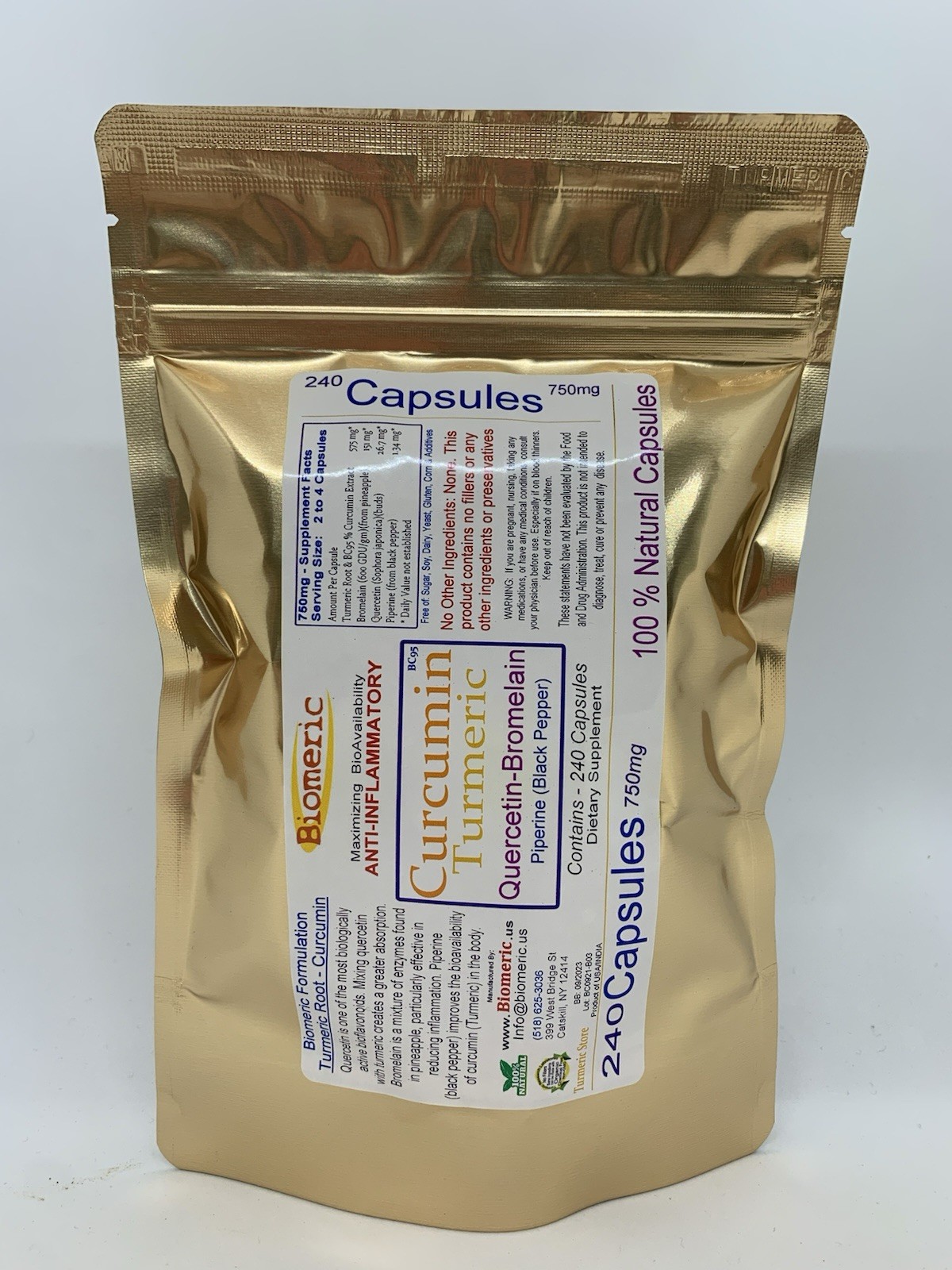 Biomeric Turmeric Capsules 240ct Biomeric Turmeric Capsules 240ct