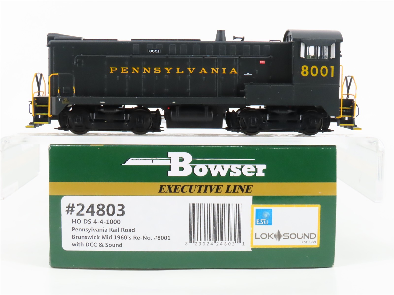 HO Bowser Executive 24803 PRR Brunswick DS 4-4-1000 Diesel #8001 w/ DCC & Sound