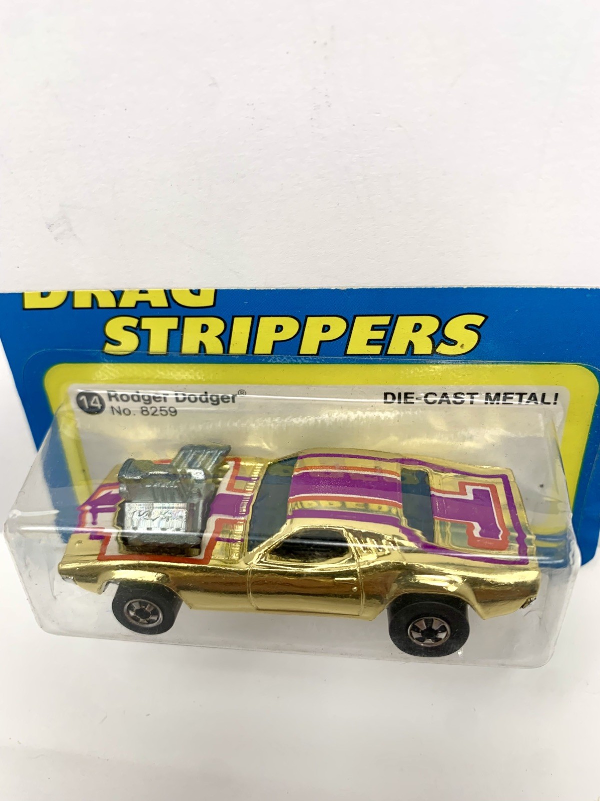 Vintage 1970 Hot Wheels Gold Chrome Rodger Dodger cut bp blackwall - MINT Vintage 1970 Hot Wheels Gold Chrome Rodger Dodger cut bp blackwall - MINT