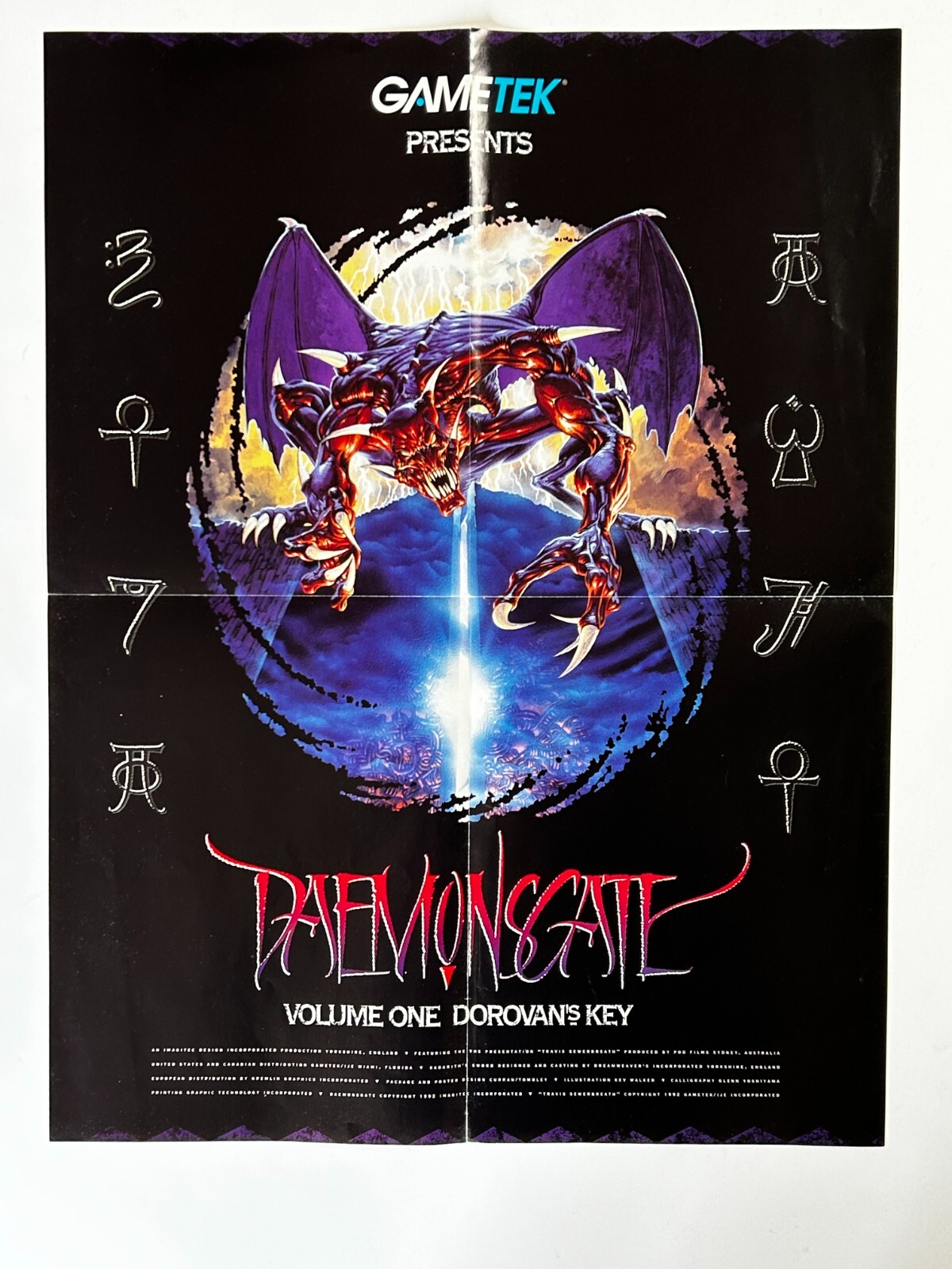 DAEMONSGATE Dorovan\'s Key Poster Vintage Promo Vol One Gametek PC Game 1992