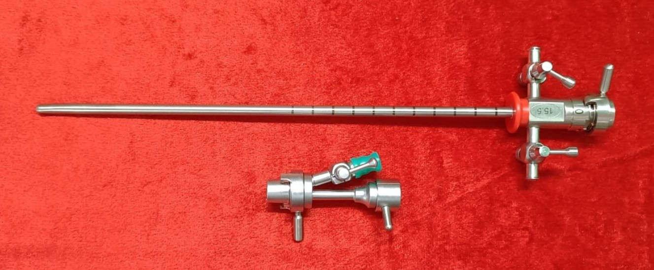 1Set-Laparoscopic Cystoscope Sheath 15.5fr & Single Channel Bridge SS Reusable