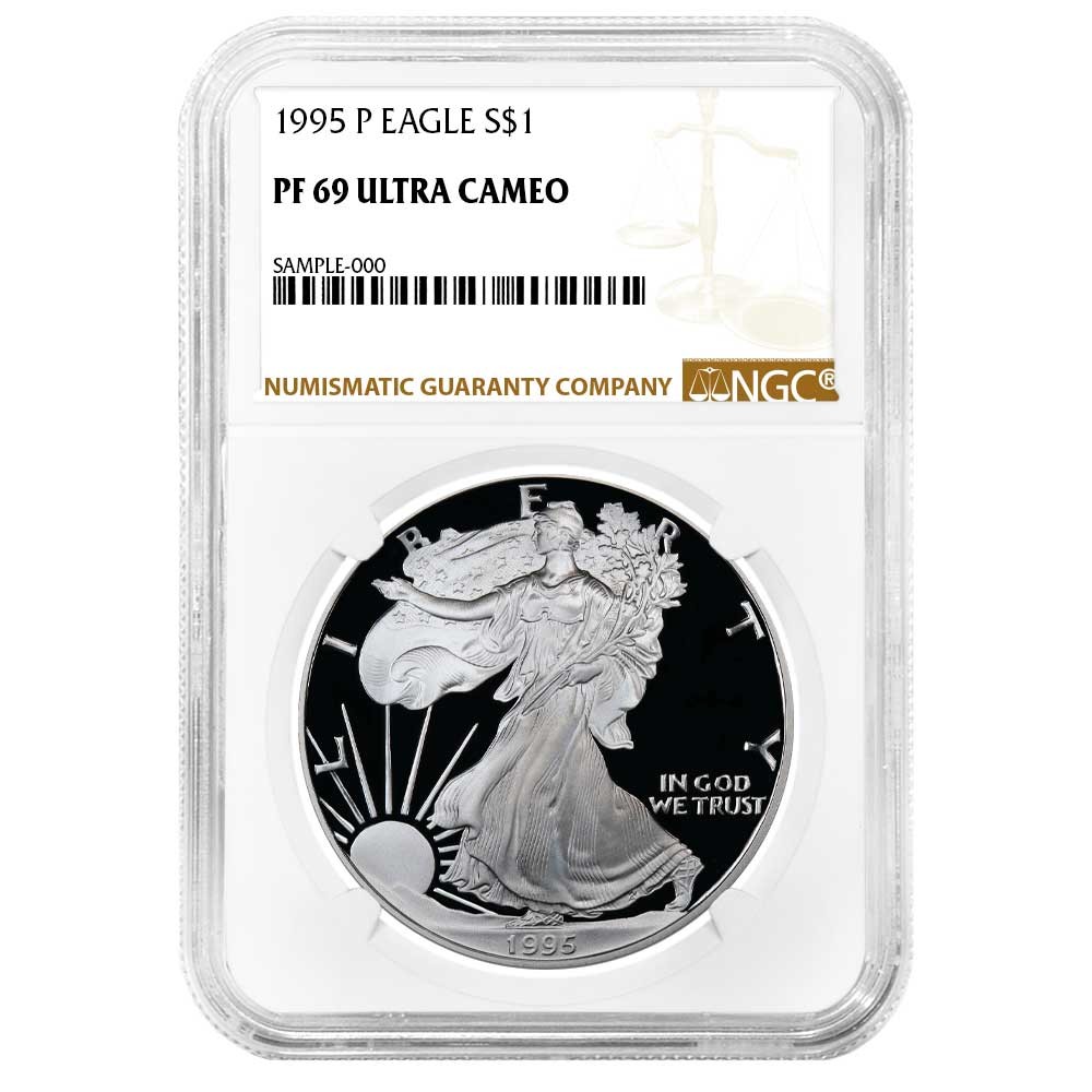 1995-P Proof $1 American Silver Eagle NGC PF69UC Brown Label