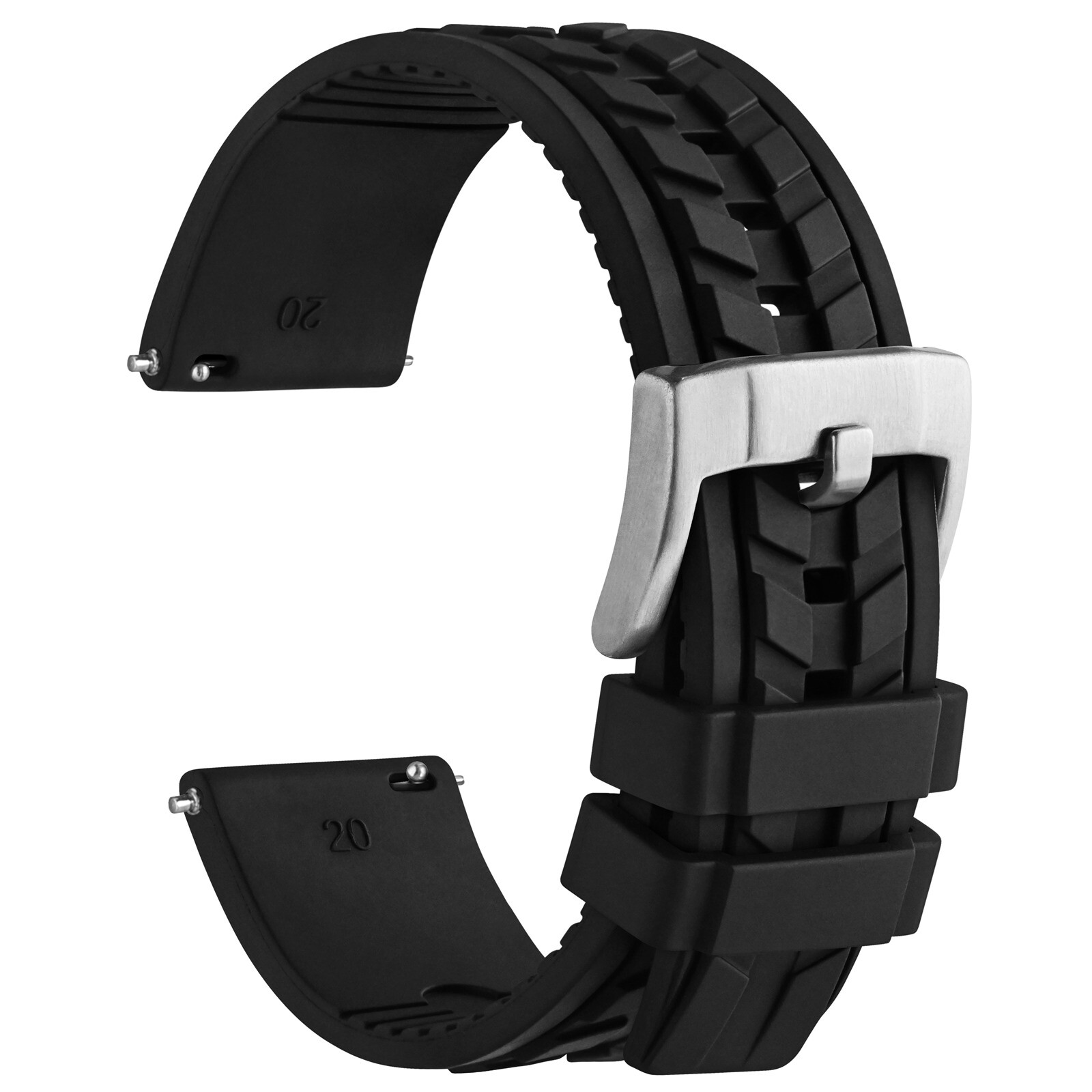 WOCCI FKM Rubber Watch Straps for Men and Women 20mm 22mm Replacement Bands