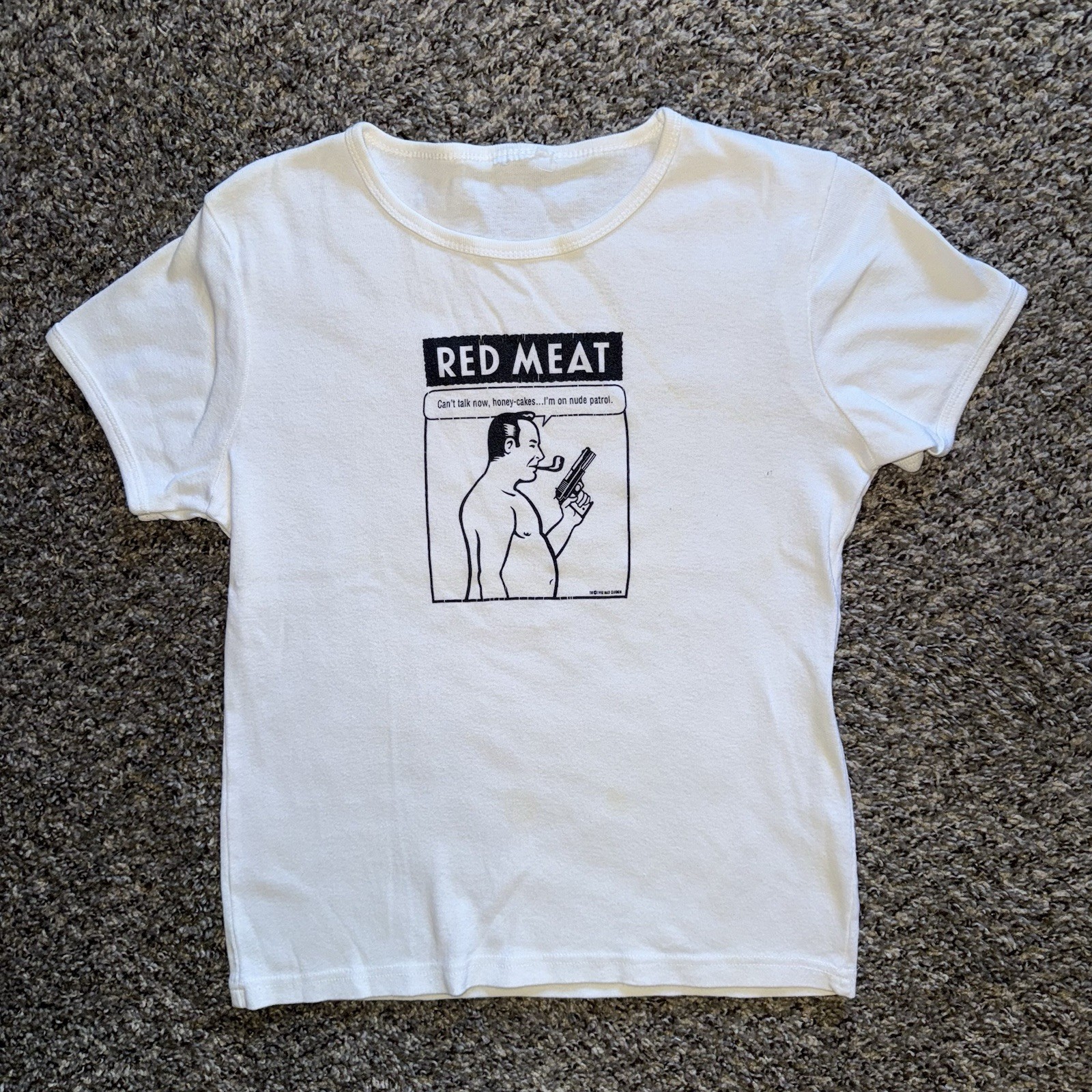 Vintage 1998 Max Cannon Red Meat Comic Shirt Baby Girl Tee Ringer NSFW Vintage 1998 Max Cannon Red Meat Comic Shirt Baby Girl Tee Ringer NSFW