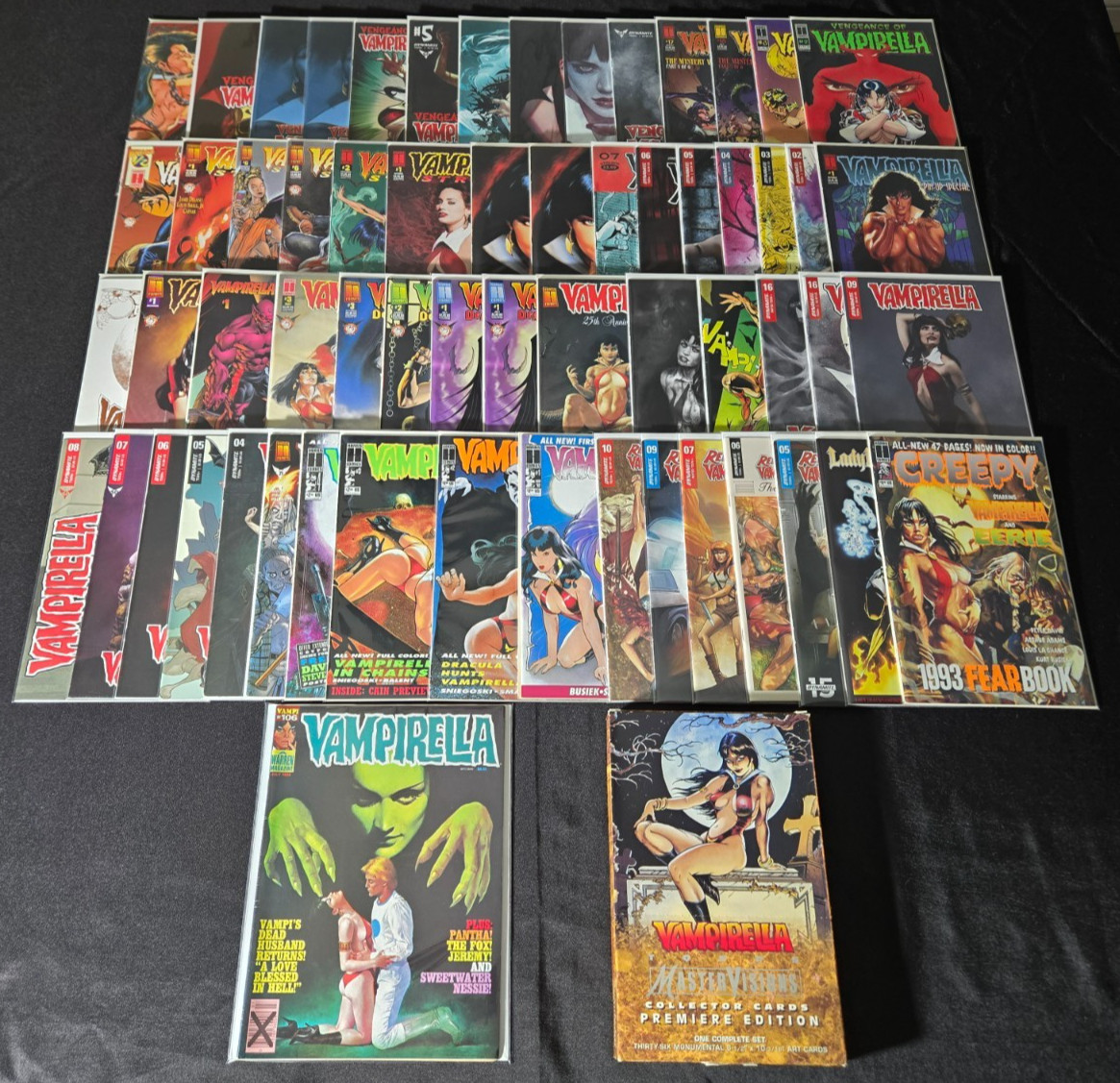 AnotherTime Lot of 62 Vampirella Comic Books Vengeance Topps Master Visions Card AnotherTime Lot of 62 Vampirella Comic Books Vengeance Topps Master Visions Card