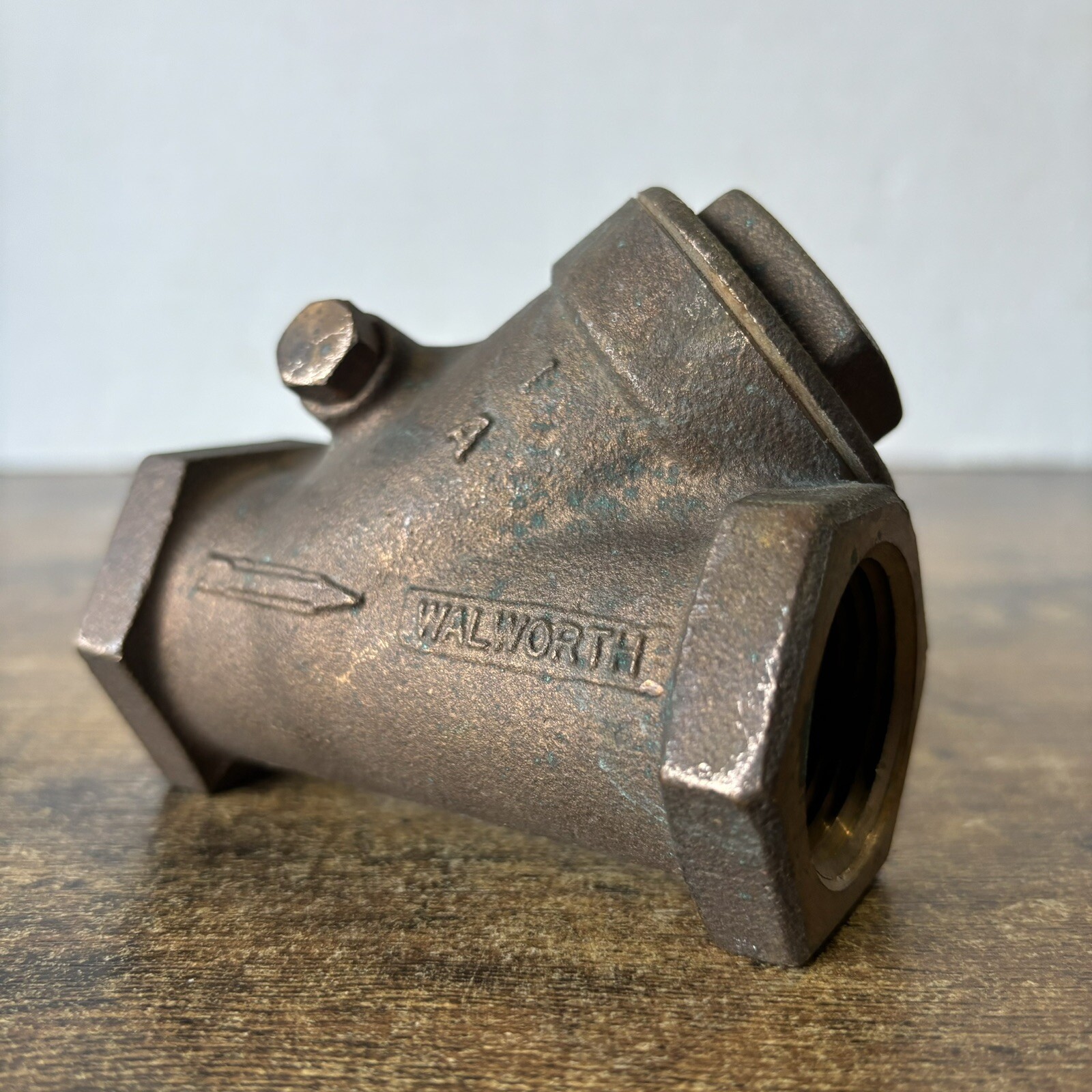 Vintage Walworth 1” Inch Brass Swing Check Y Valve 125 SWP 200 WOG Made In USA Vintage Walworth 1” Inch Brass Swing Check Y Valve 125 SWP 200 WOG Made In USA