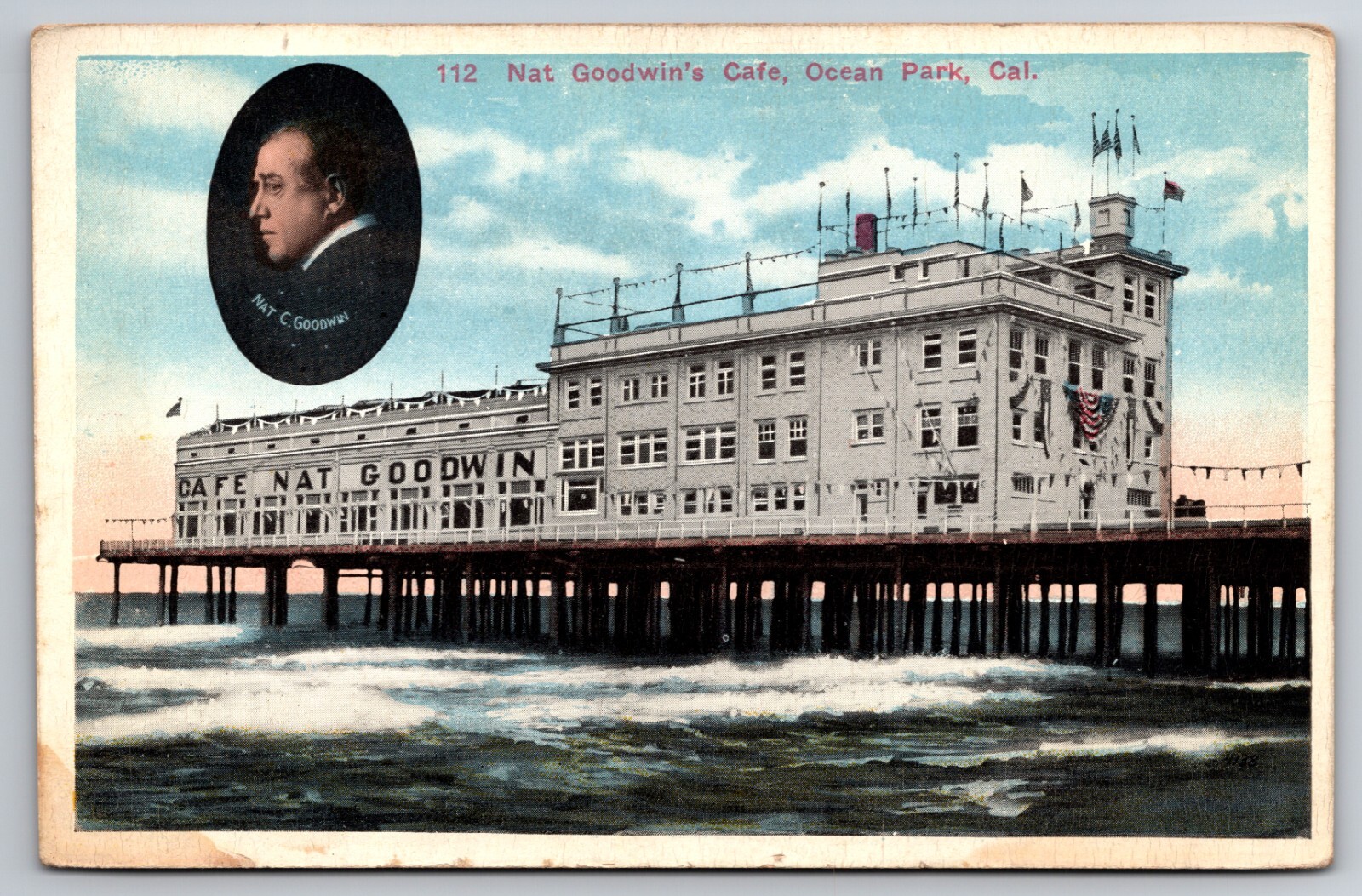 Nat Goodwin\'s Cafe Ocean Park California CA c1920 Postcard Nat Goodwin\'s Cafe Ocean Park California CA c1920 Postcard