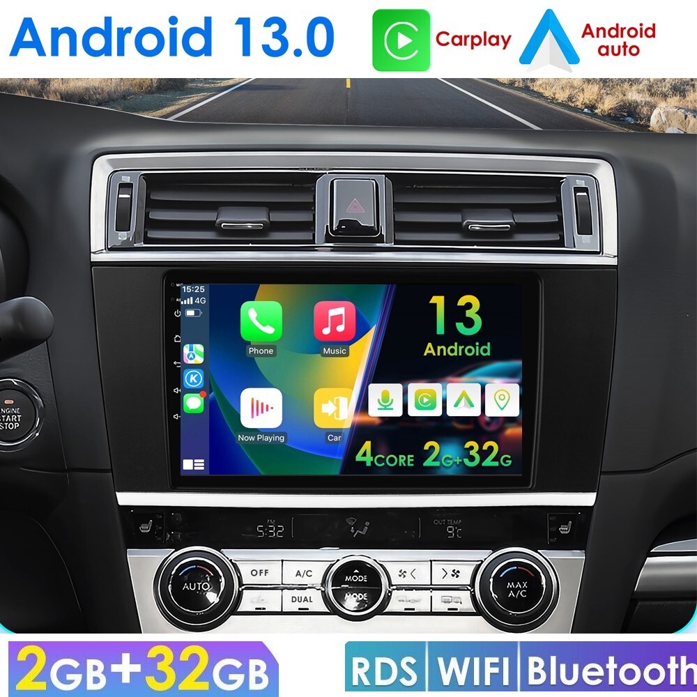 For 2015-18 Subaru Legacy Outback Apple Carplay Android 13 Car Stereo Radio GPS