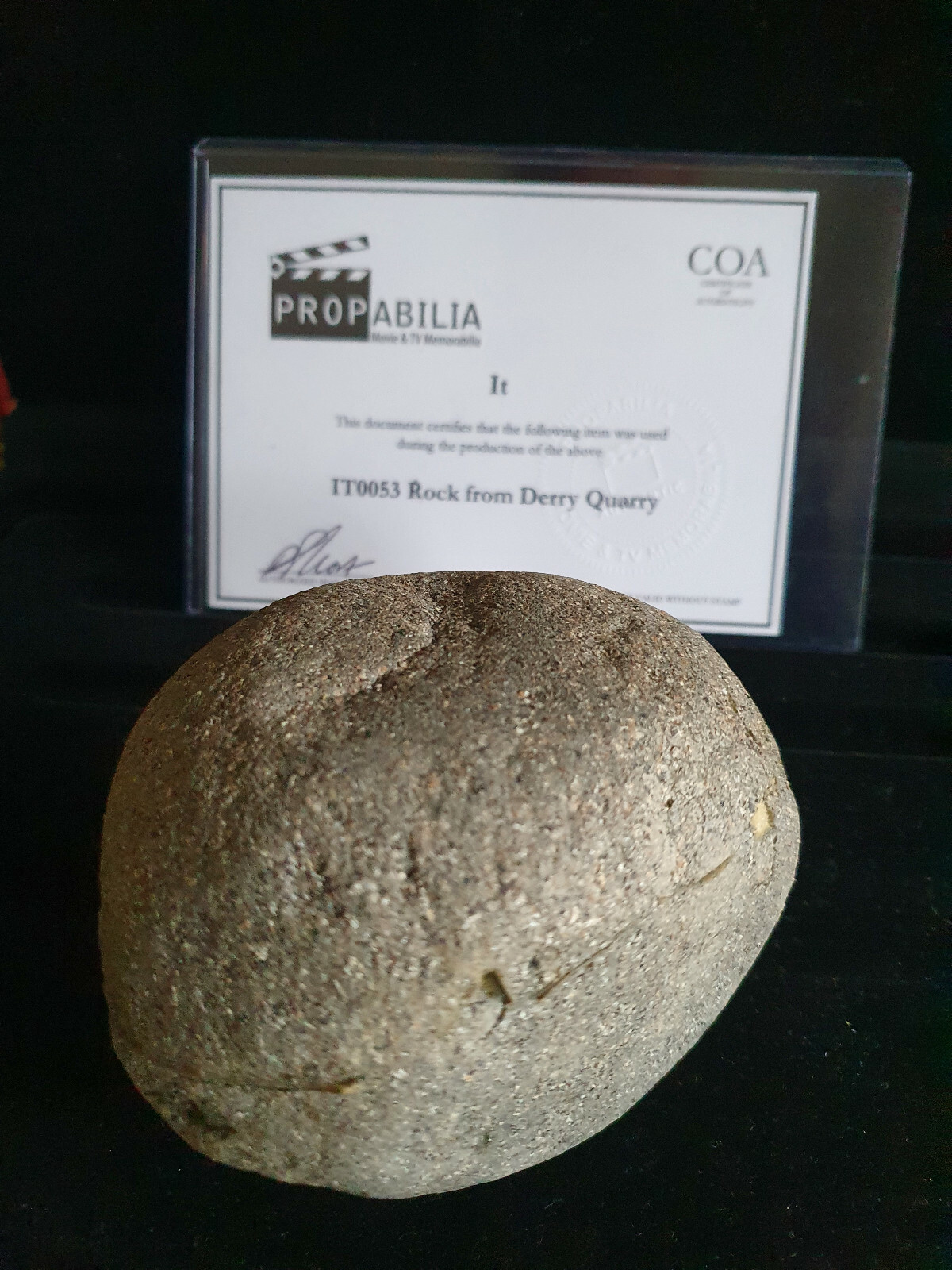 Extremely Rare Stephen King IT Original Screen Used Rock From Derry Movie Prop
