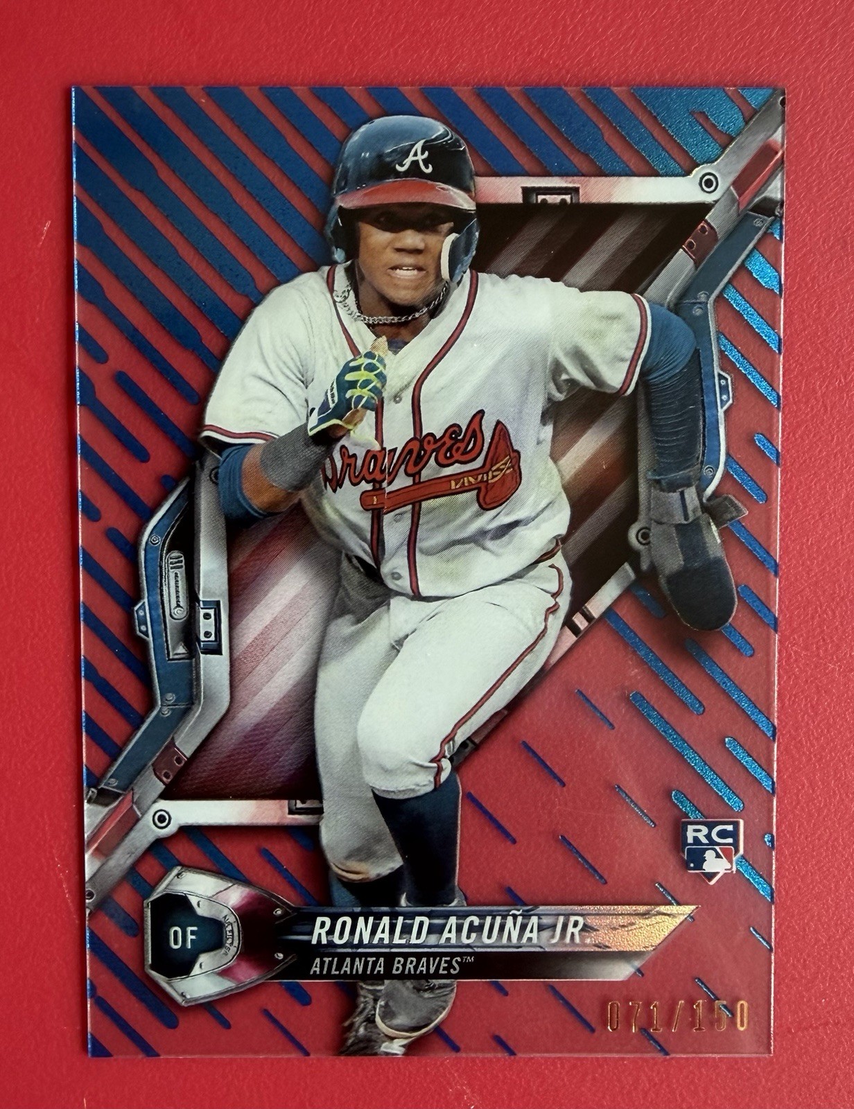 2018 Topps High Tek⚾️RONALD ACUNA JR RC #HT-RA🔵BLUE REFRACTOR /150 SP🔥Braves