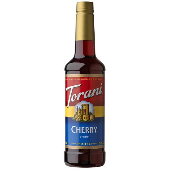 Torani Original Cherry Syrup 25.4 fl oz (750 mL) – Premium Flavoring for Drinks 