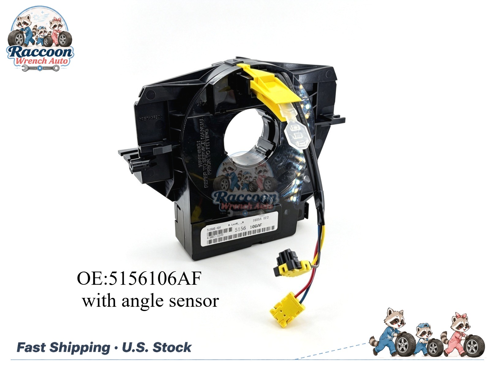 Steering Wheel Clock Spring with Angle Sensor Fit For Jeep Wrangler JK 2007-2018
