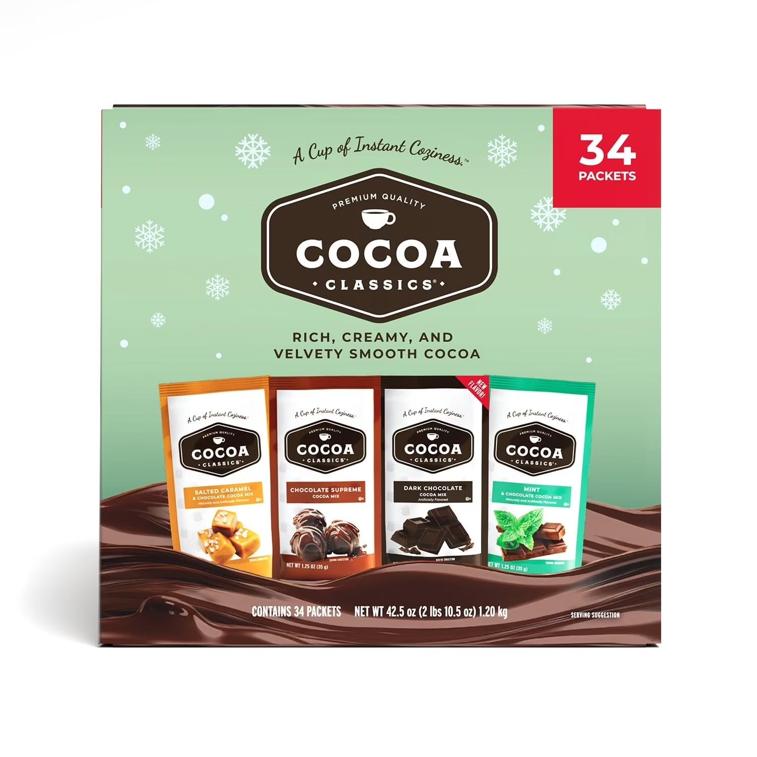Cocoa Classics Hot Chocolate Variety Pack, 34 Packets, 4 Flavors