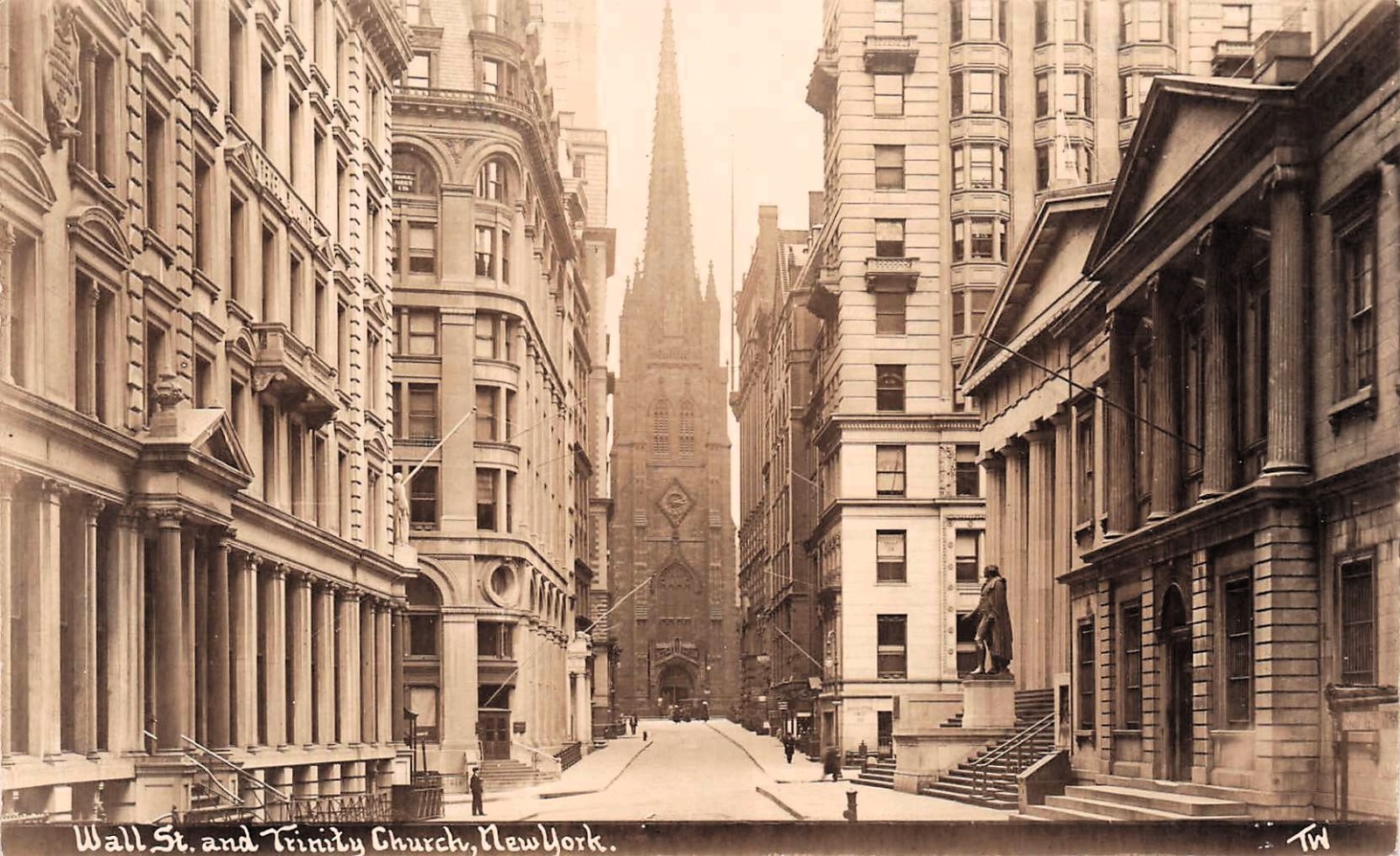 RPPC New York City Wall Street Manhattan THADDEUS WILKERSON Photo Postcard H58