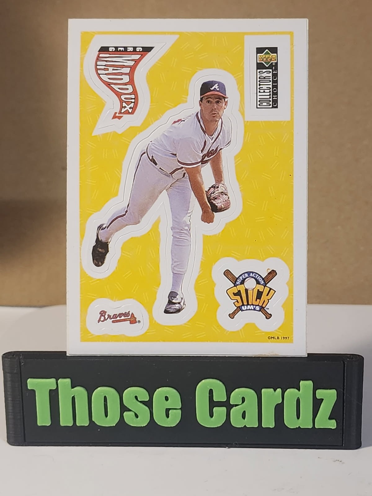 1997 Upper Deck Collector\'s Choice Super Action Stick Um\'s #23 Greg Maddux 1997 Upper Deck Collector\'s Choice Super Action Stick Um\'s #23 Greg Maddux