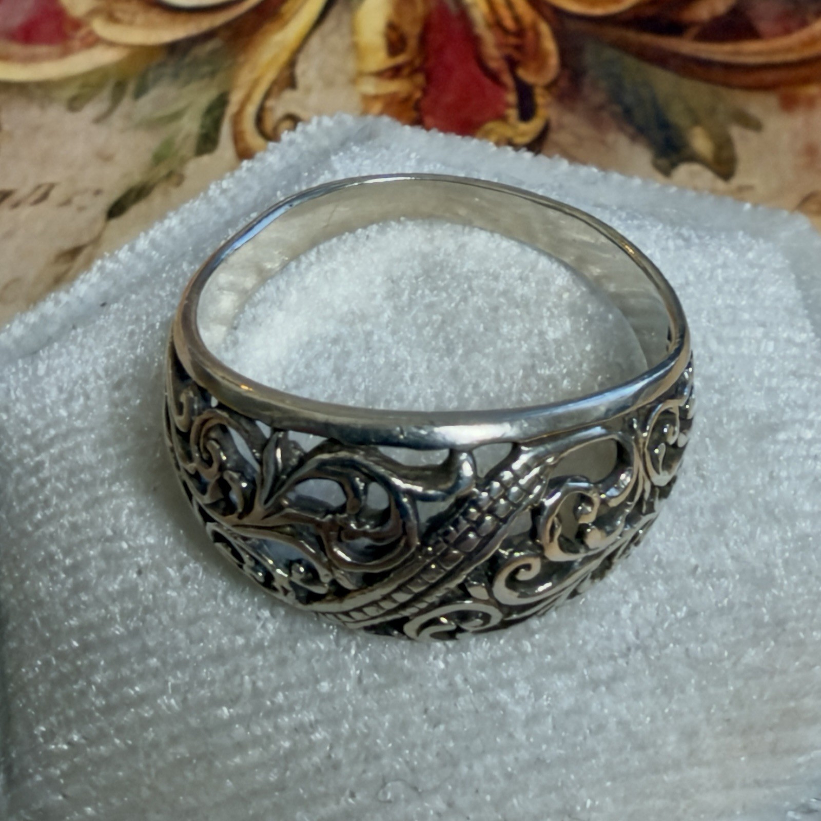 Size 8.25 - Sterling Silver 925 Band Ring -Lovely Vintage East European #2160
