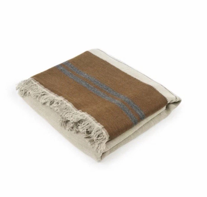 Libeco The Highland Stripe Couverture Coverlet 110”x94”