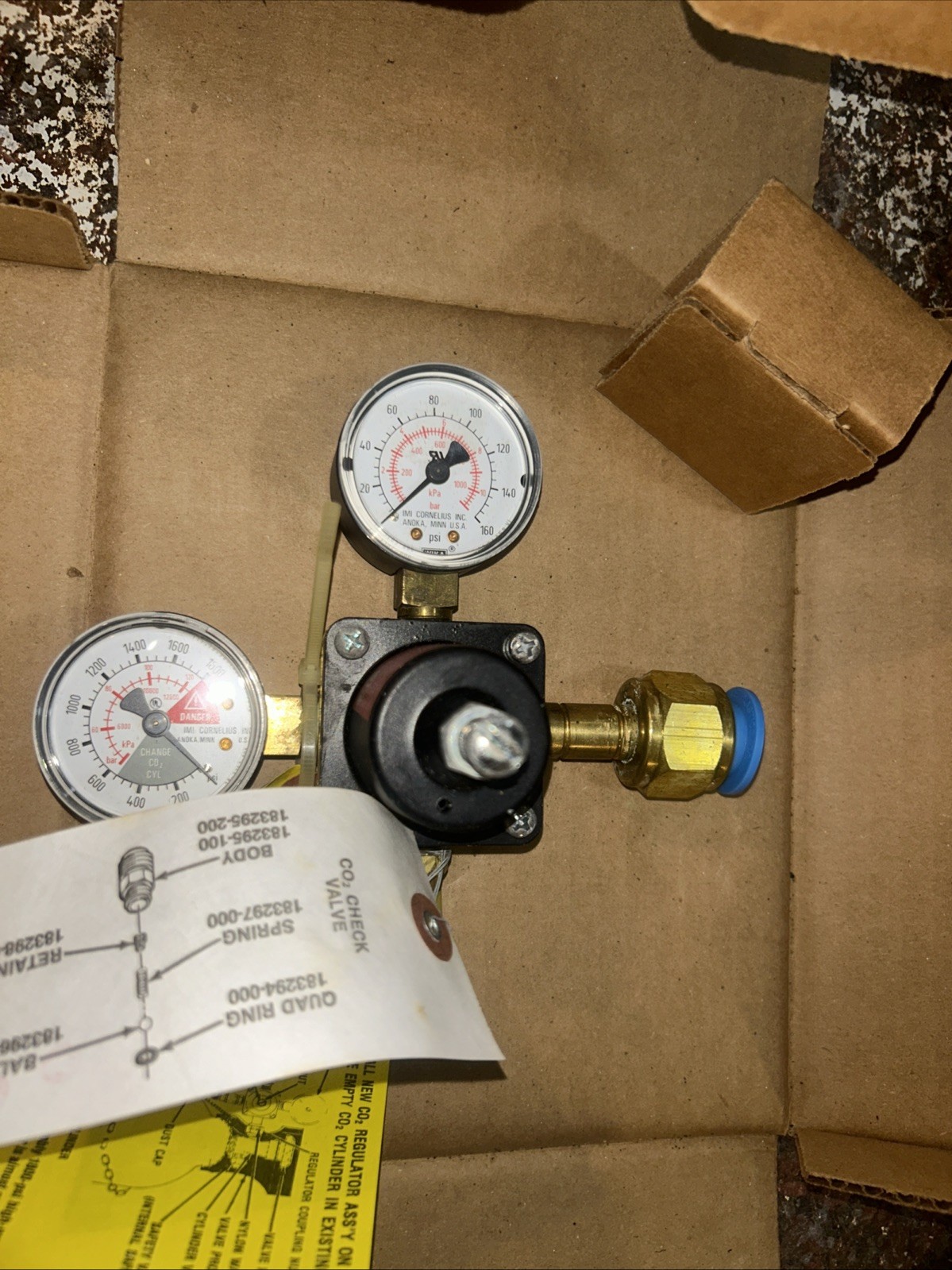 IMI Cornelius CO2 Dual Regulator New