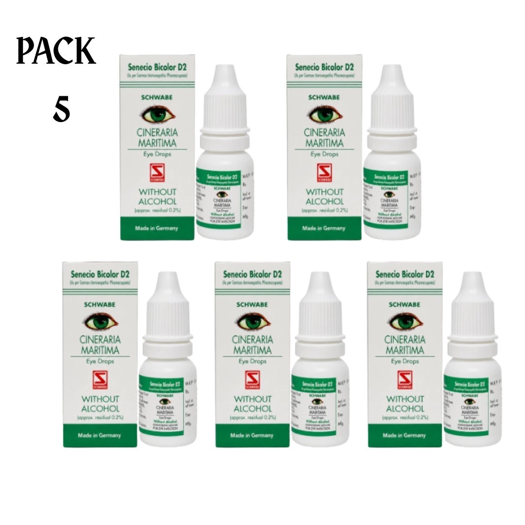 5X Dr Willmar Schwabe Germany Cineraria Martima Drops Without Alcohol 10ml
