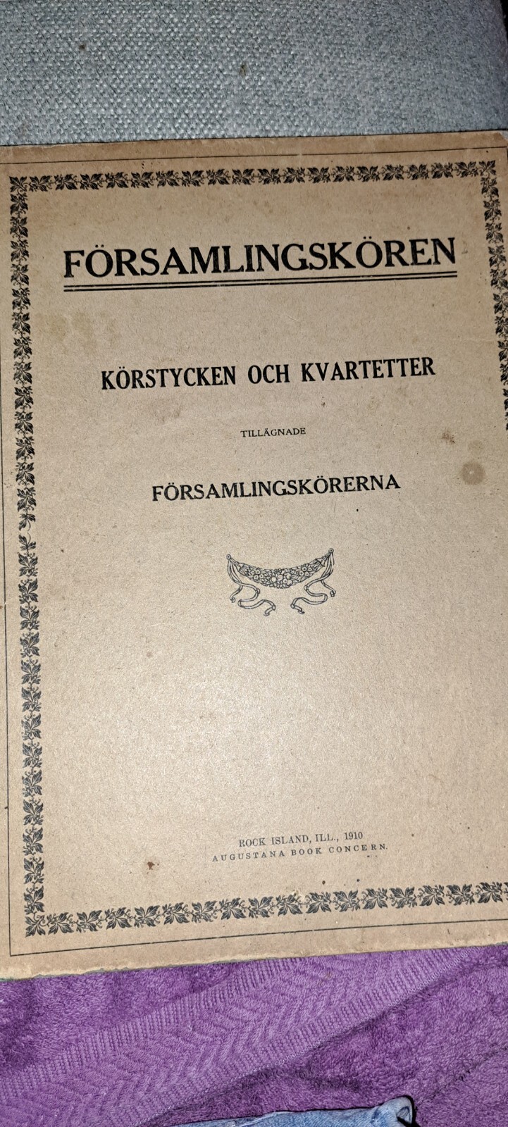 Vtg Swedish Folk Song Book 1910 FORSAMLINGSKOREN Sweden European Vtg Swedish Folk Song Book 1910 FORSAMLINGSKOREN Sweden European