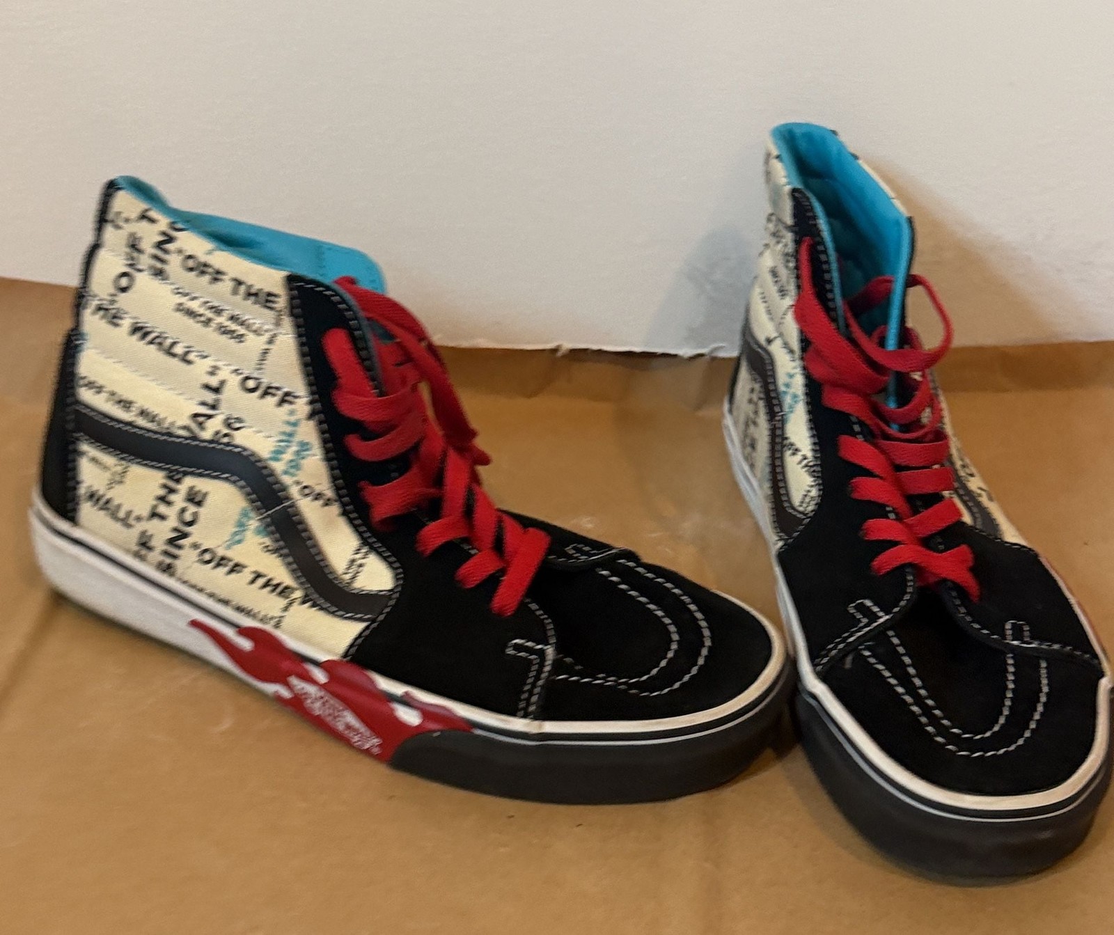 Vans Sk8-Hi Otw Flame Blk/True Wht Size 9.5 Vans Sk8-Hi Otw Flame Blk/True Wht Size 9.5