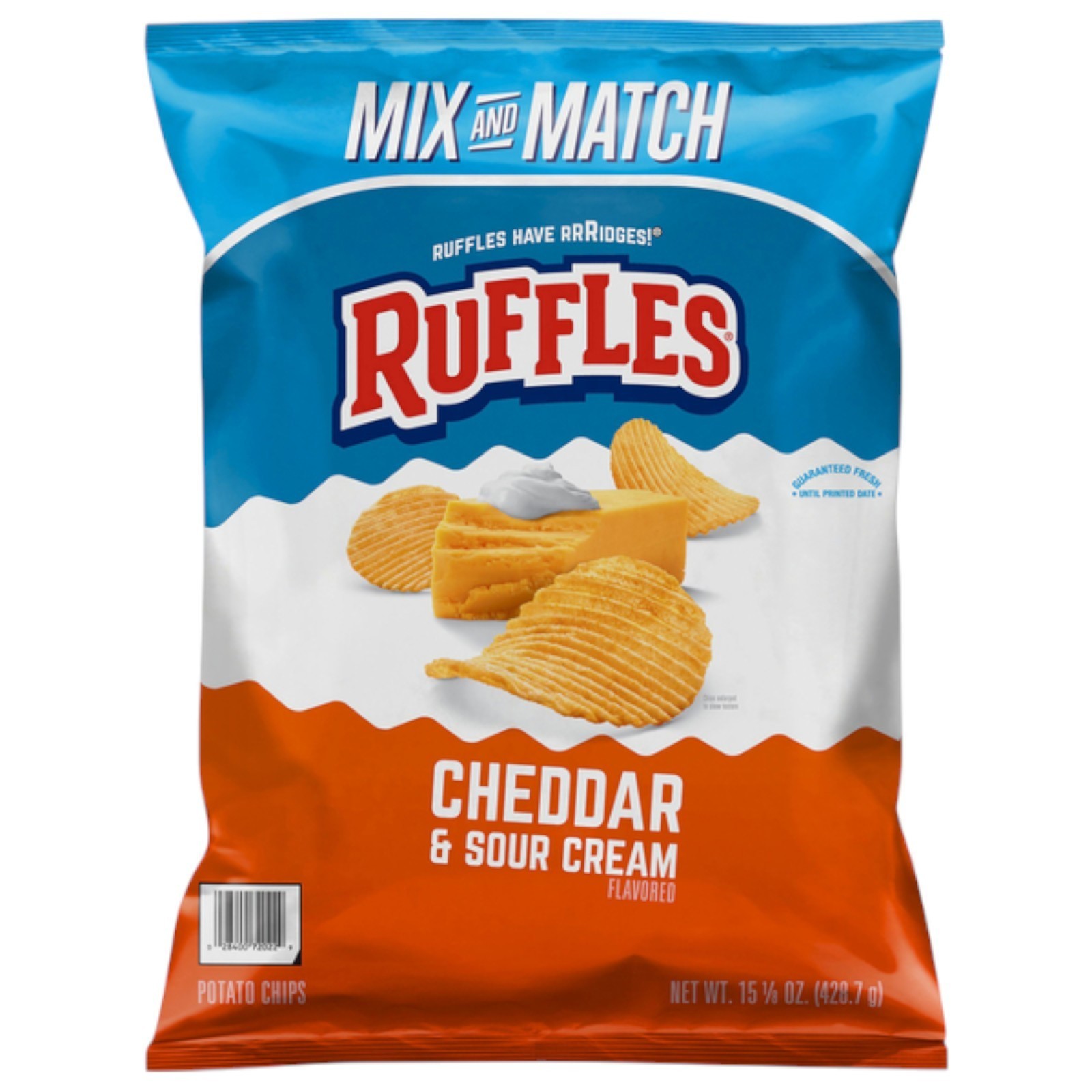 (3 Pack) Ruffles Cheddar & Sour Cream Flavored Potato Chips 15.125 oz (3 Pack) Ruffles Cheddar & Sour Cream Flavored Potato Chips 15.125 oz