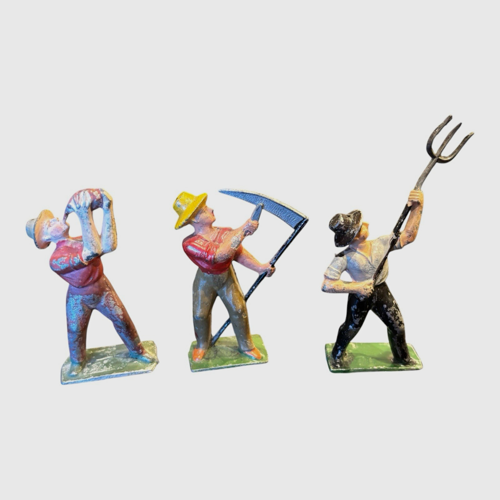 Vintage French Lead Metal Farm Figures Toys Vintage French Lead Metal Farm Figures Toys
