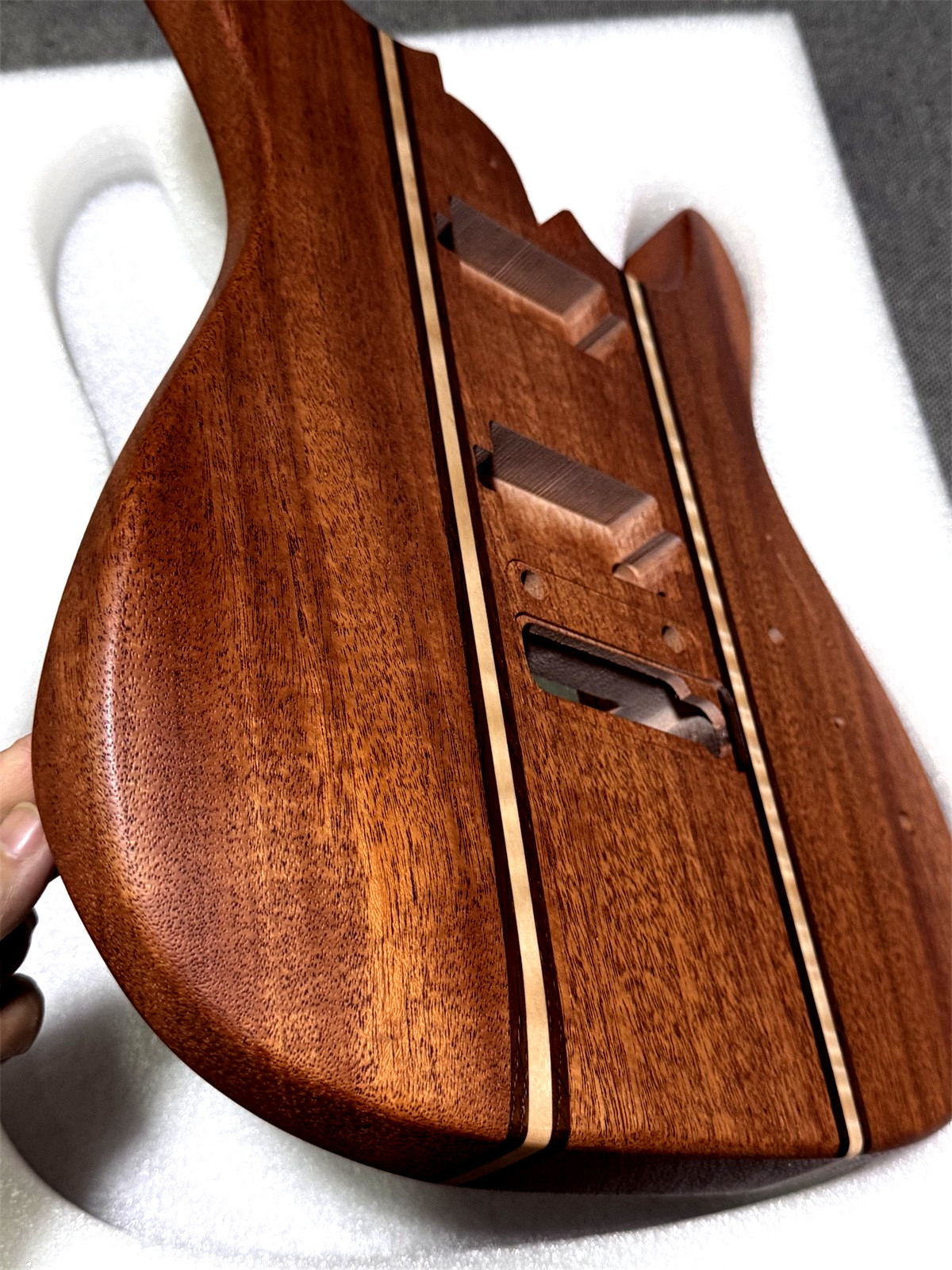 Handcrafted 9Piece Guitar Body Mahogany Satin Natural Wood Grain